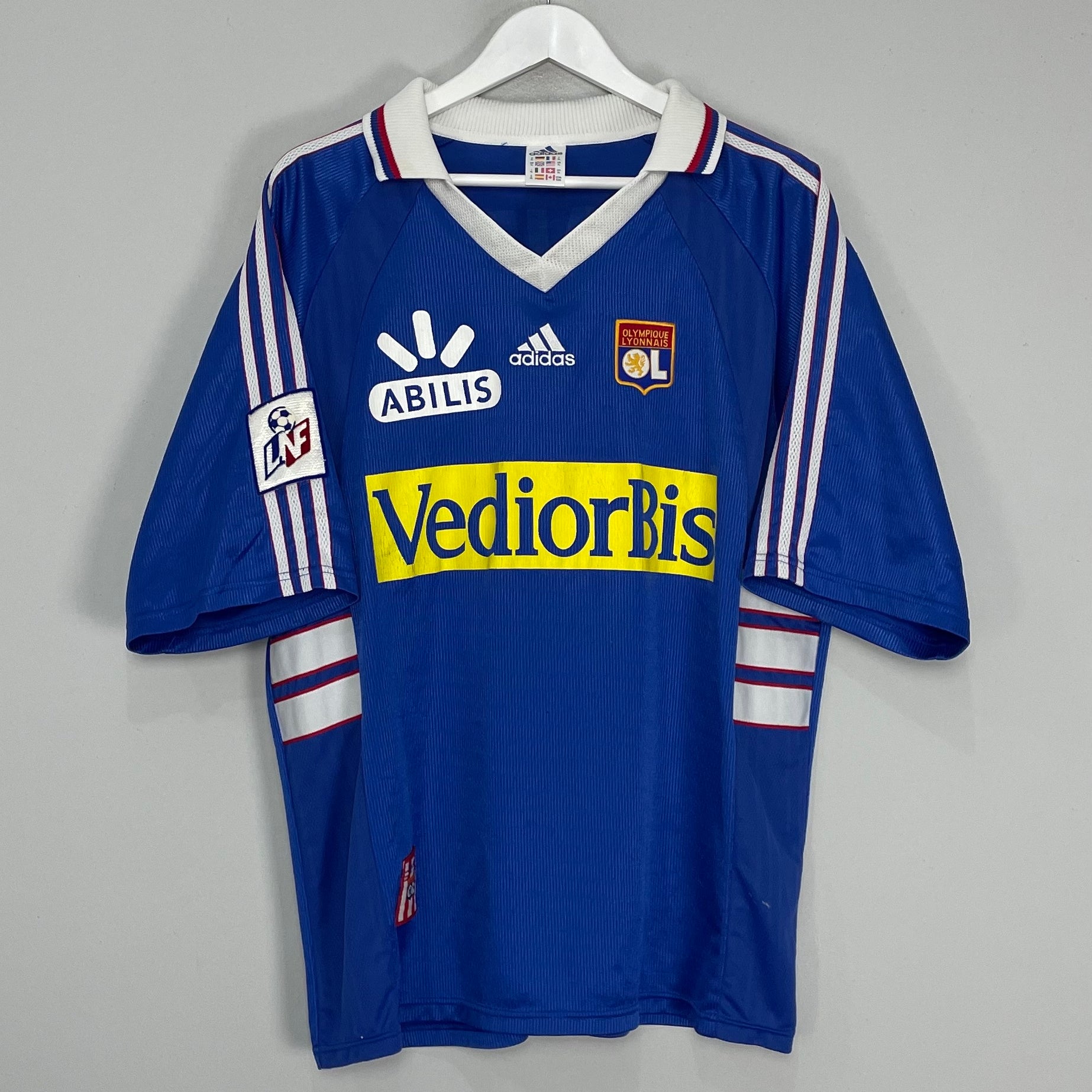 Shop 1998/99 LYON BRAIZAT #26 *MATCH ISSUE* AWAY SHIRT (XL) ADIDAS, classic football shirts, vintage football shirts & retro soccer jerseys at Cult Kits