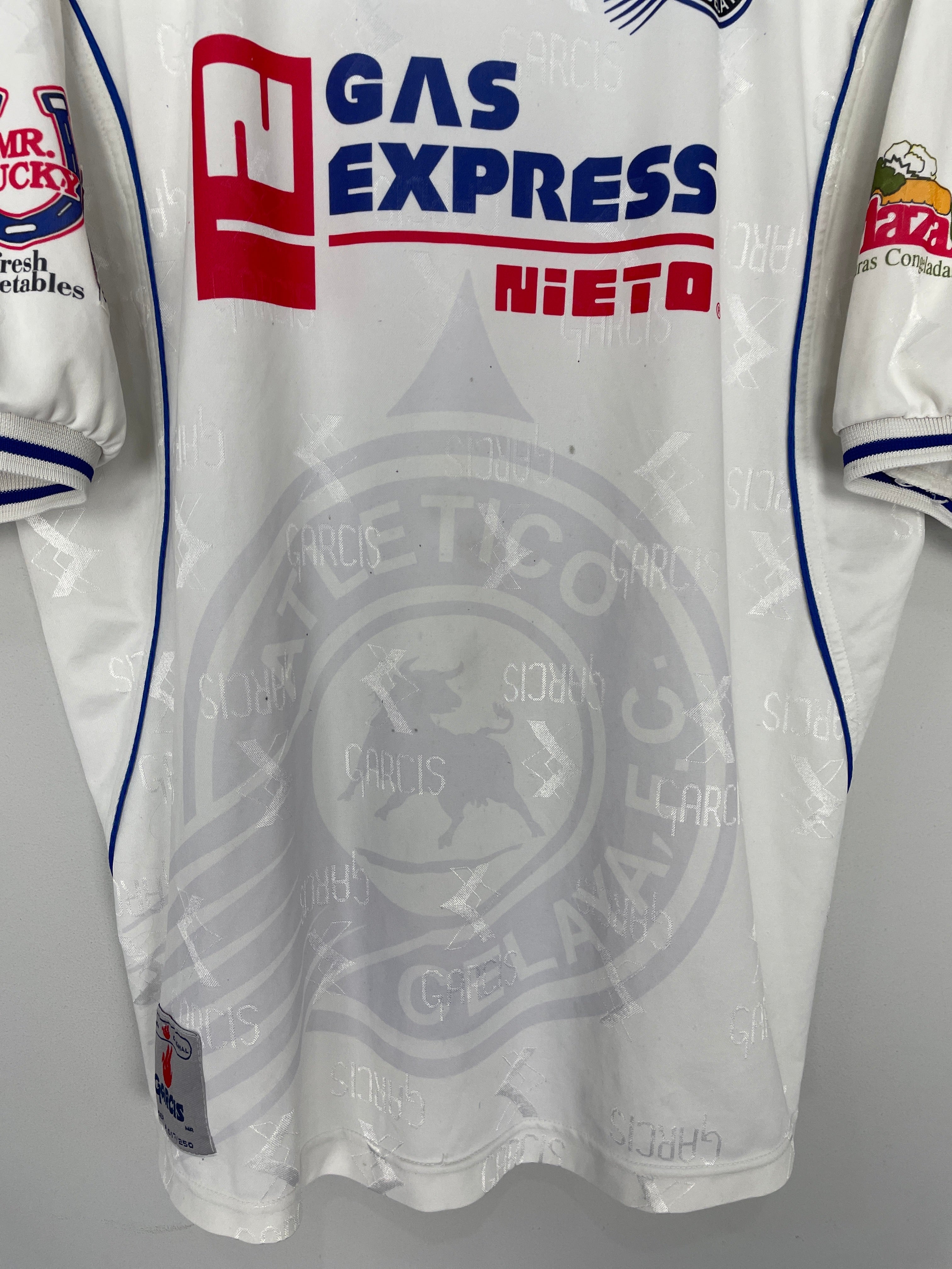 Shop 1999/00 ATLETICO CELAYA HOME SHIRT (XL) GARCIS, classic football shirts, vintage football shirts & retro soccer jerseys at Cult Kits