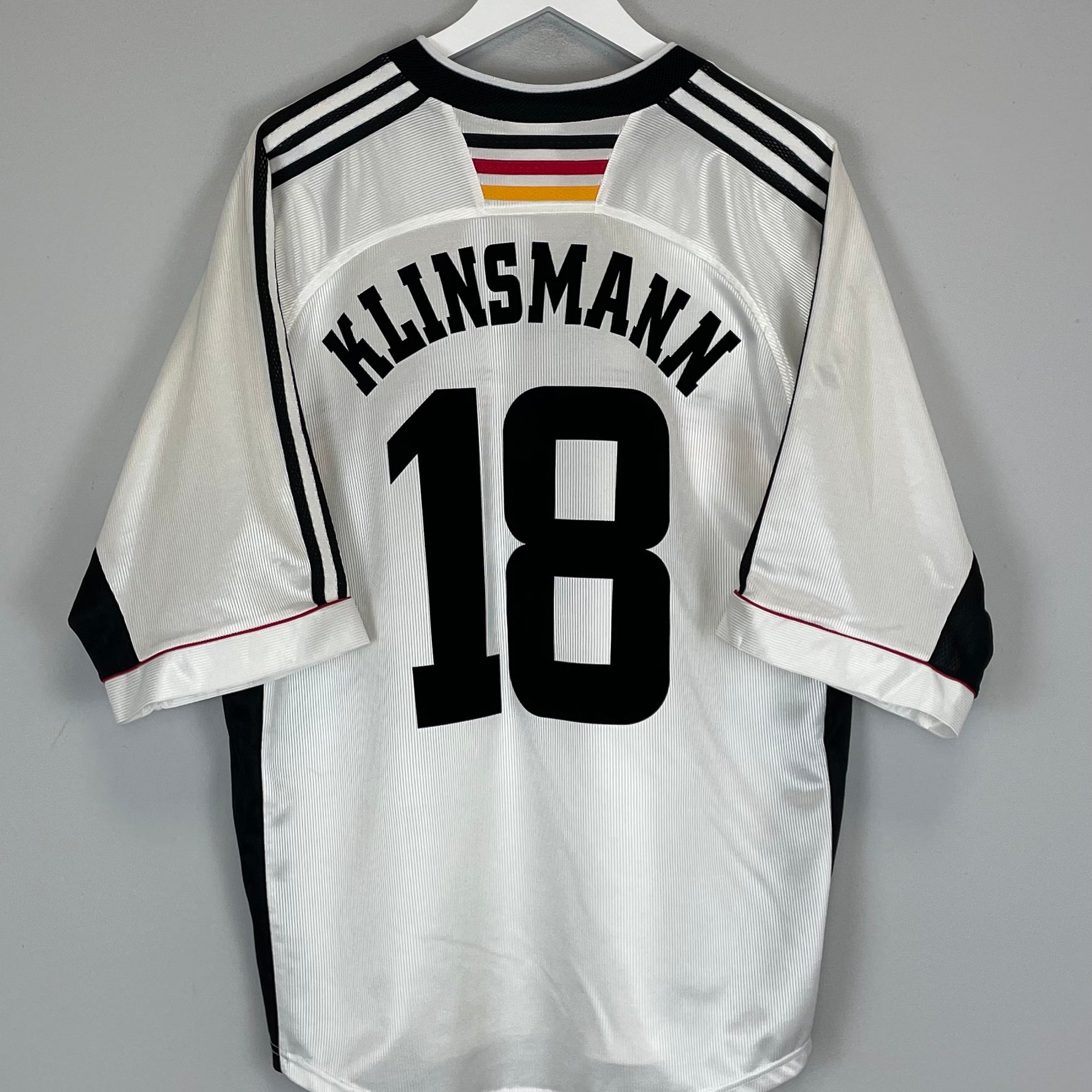 Shop 1998/00 GERMANY KLINSMANN #18 HOME SHIRT (XL) ADIDAS, classic football shirts, vintage football shirts & retro soccer jerseys at Cult Kits