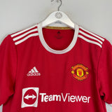 Shop 2021/22 MANCHESTER UNITED HOME SHIRT (M) ADIDAS, classic football shirts, vintage football shirts & retro soccer jerseys at Cult Kits