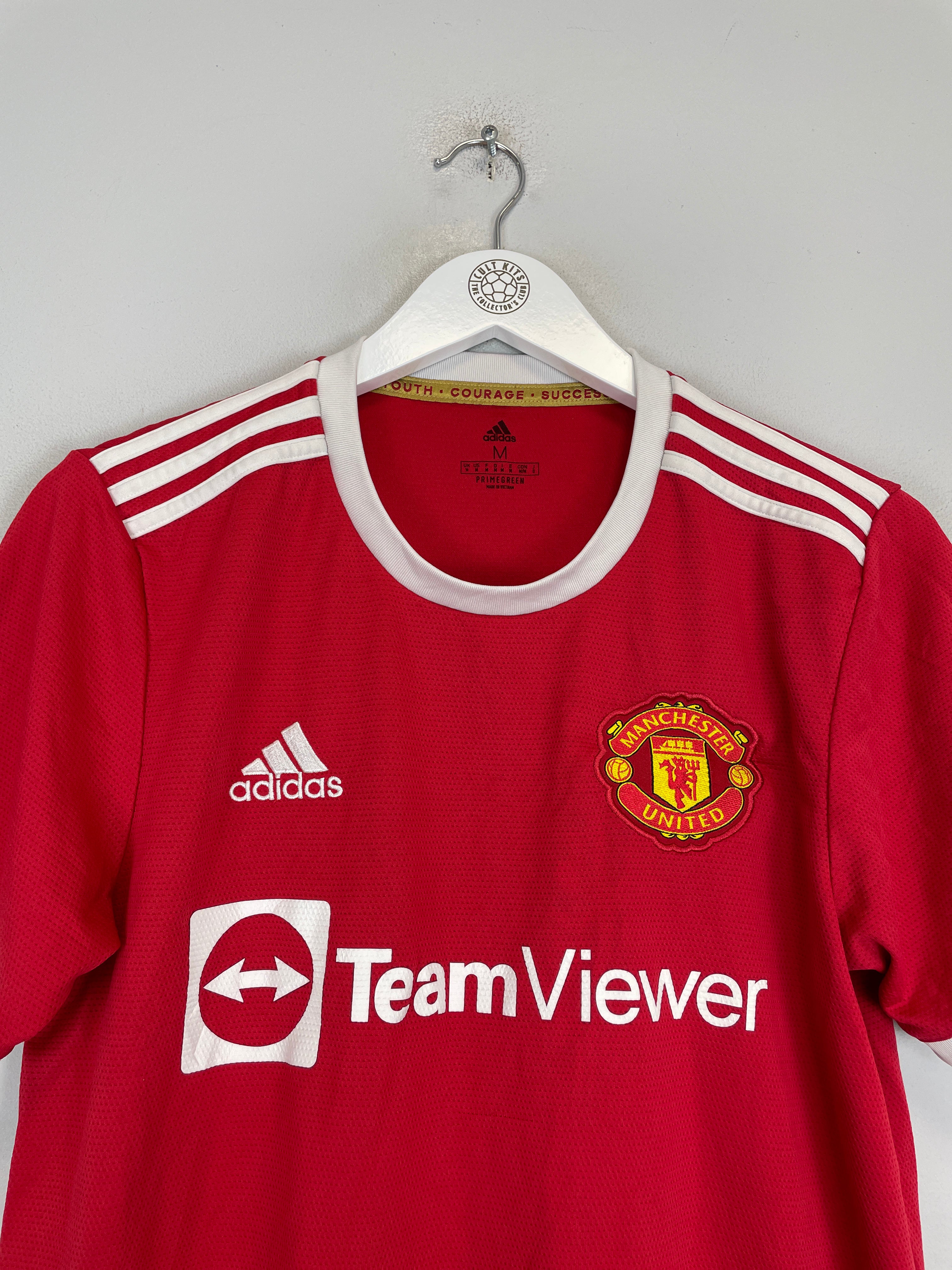 Shop 2021/22 MANCHESTER UNITED HOME SHIRT (M) ADIDAS, classic football shirts, vintage football shirts & retro soccer jerseys at Cult Kits