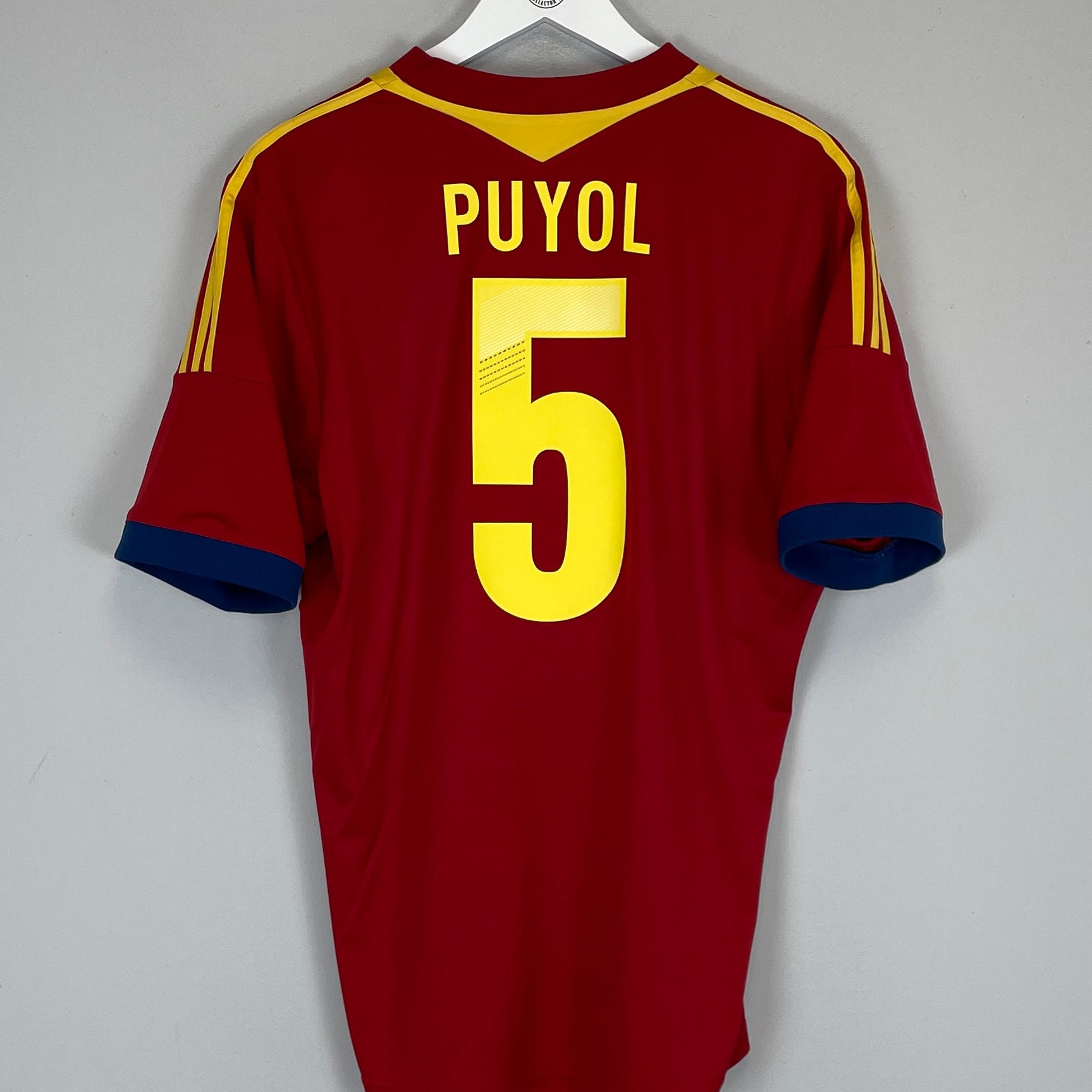 Shop 2012/13 SPAIN PUYOL #5 HOME SHIRT (L) ADIDAS, classic football shirts, vintage football shirts & retro soccer jerseys at Cult Kits