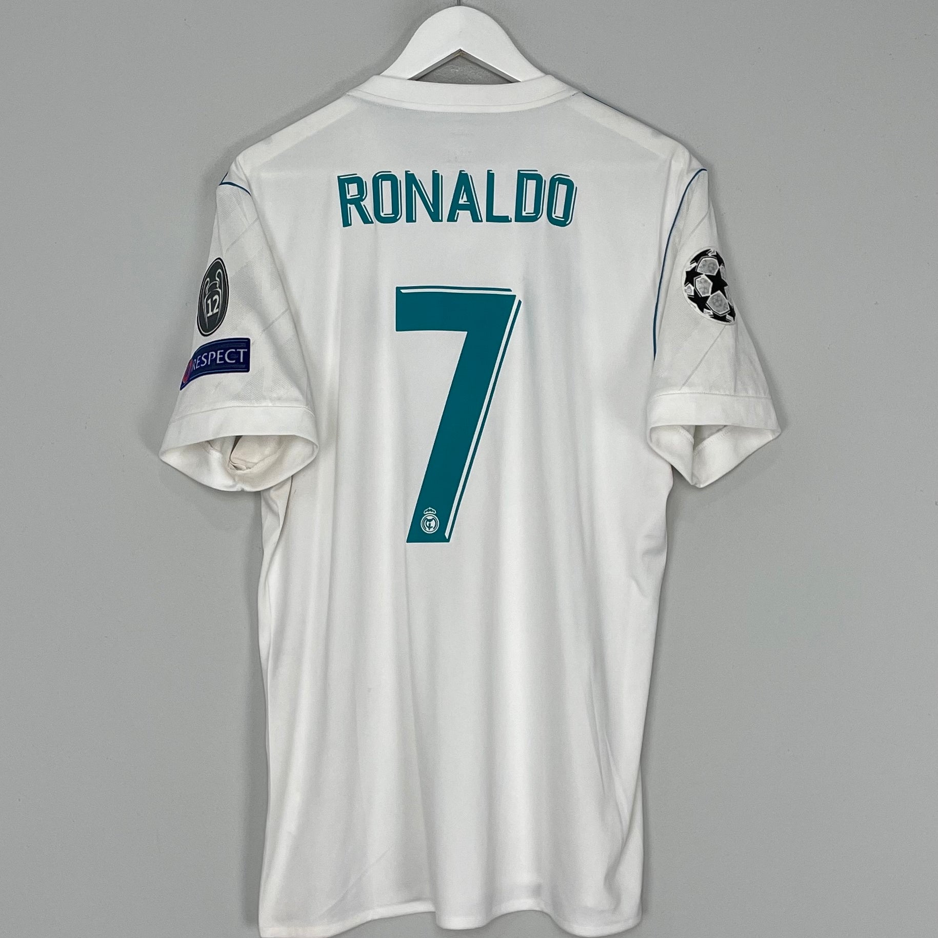Shop 2017/18 REAL MADRID RONALDO #7 C/L HOME SHIRT (L) ADIDAS, classic football shirts, vintage football shirts & retro soccer jerseys at Cult Kits