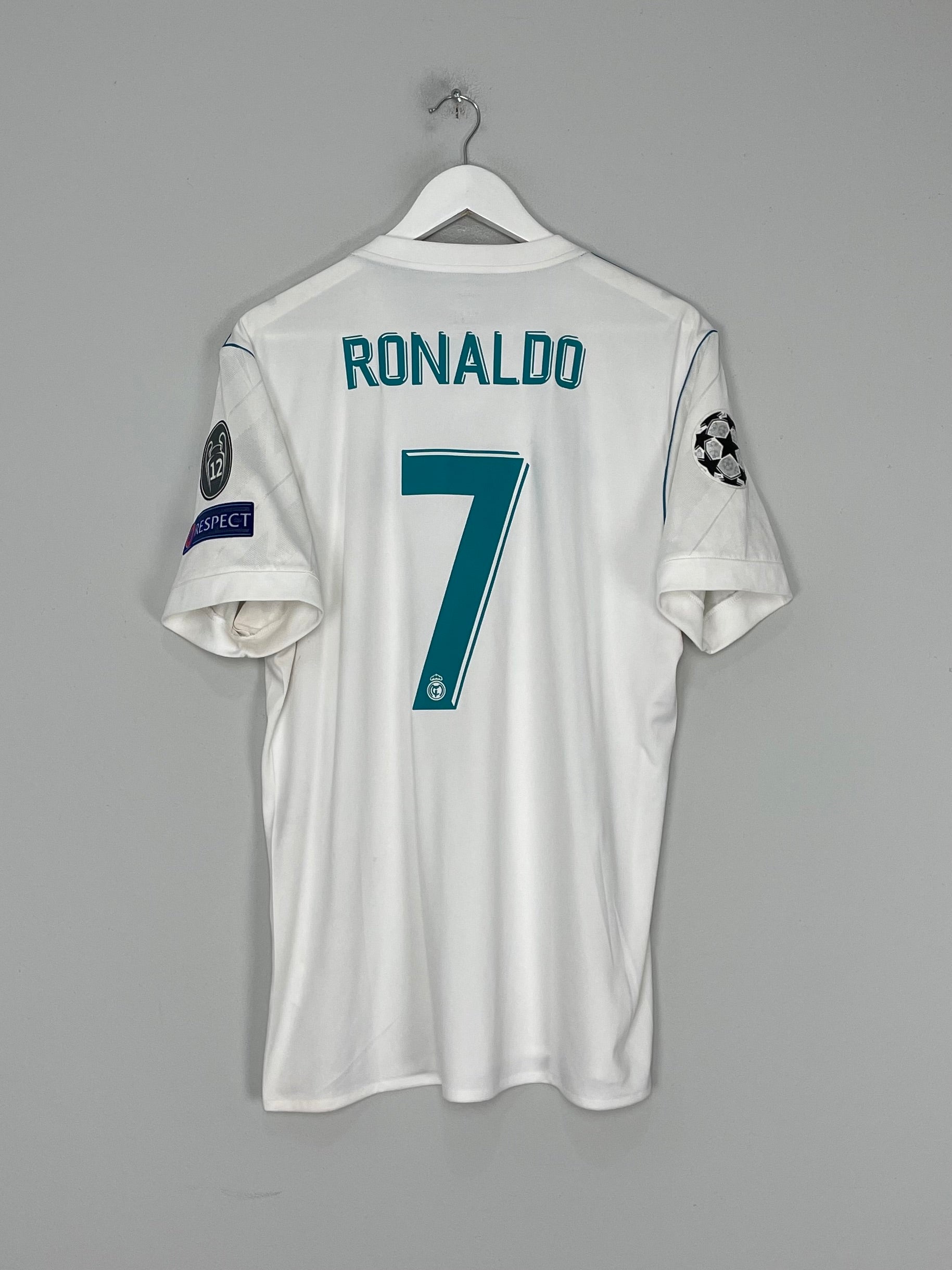 Shop 2017/18 REAL MADRID RONALDO #7 C/L HOME SHIRT (L) ADIDAS, classic football shirts, vintage football shirts & retro soccer jerseys at Cult Kits