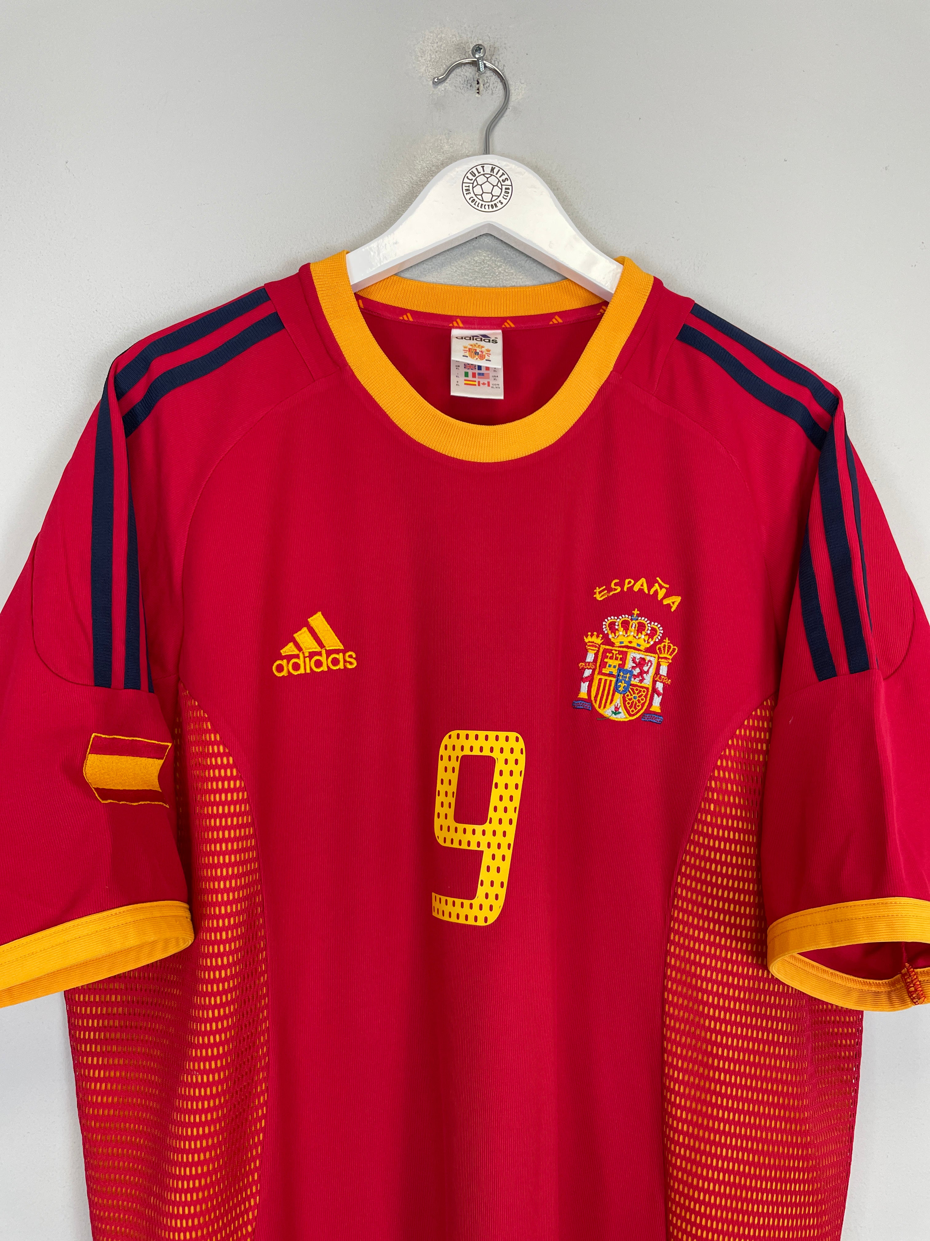Shop 2002/04 SPAIN MORIENTES #9 HOME SHIRT (XL) ADIDAS, classic football shirts, vintage football shirts & retro soccer jerseys at Cult Kits