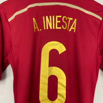 Shop 2013/15 SPAIN A.INIESTA #6 HOME SHIRT (S) ADIDAS, classic football shirts, vintage football shirts & retro soccer jerseys at Cult Kits