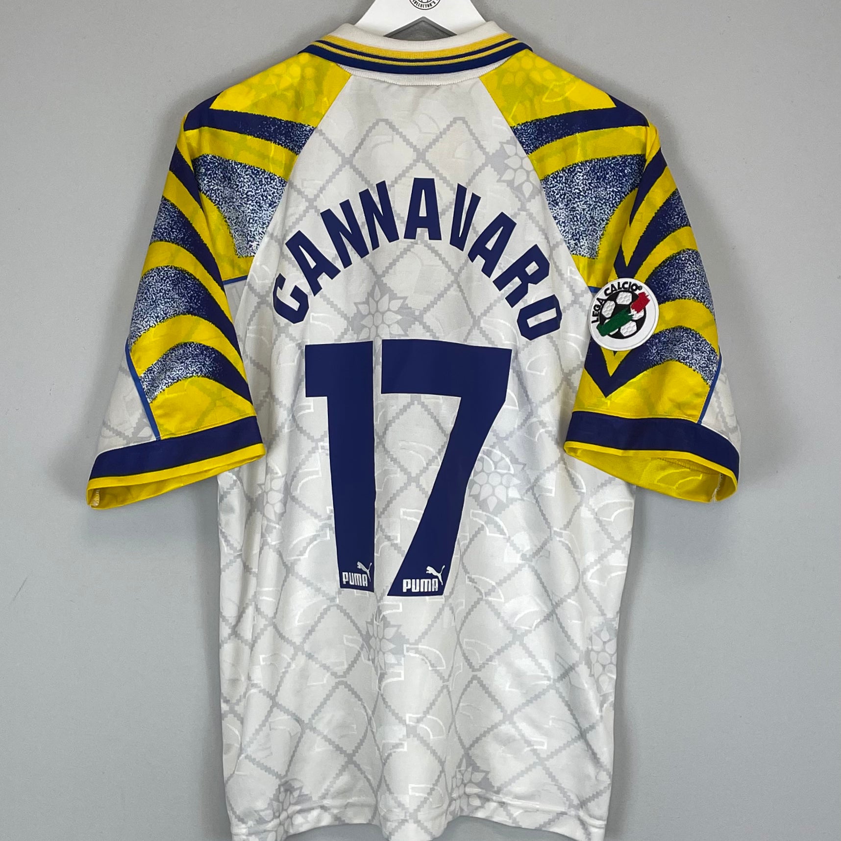 Shop 1995/97 PARMA CANNAVARO #17 HOME SHIRT (L) PUMA, classic football shirts, vintage football shirts & retro soccer jerseys at Cult Kits