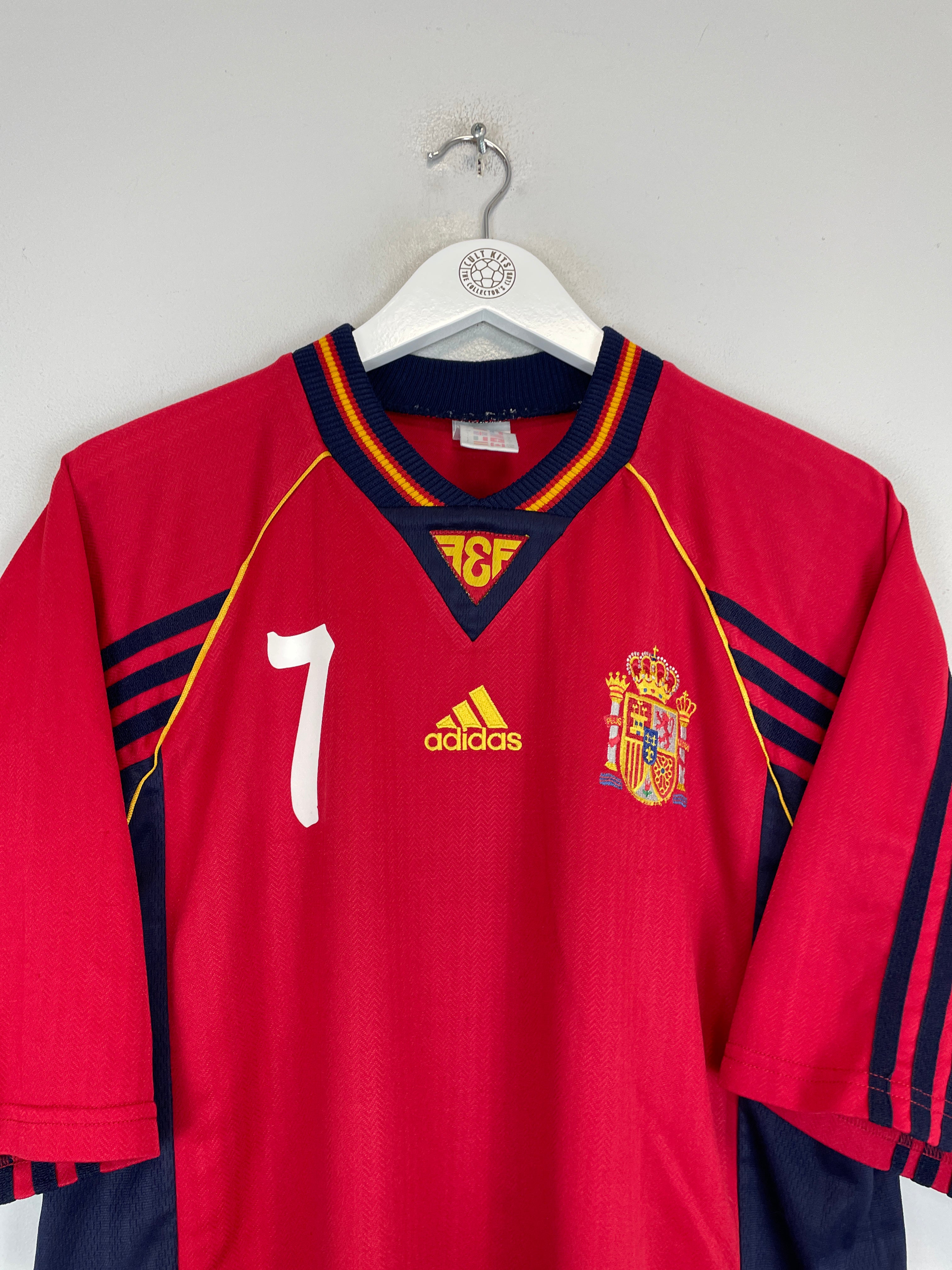 Shop 1998/99 SPAIN RAUL #7 HOME SHIRT (L) ADIDAS, classic football shirts, vintage football shirts & retro soccer jerseys at Cult Kits
