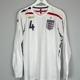2007/09 ENGLAND GERRARD #4 L/S HOME SHIRT (M) UMBRO