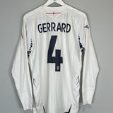 2007/09 ENGLAND GERRARD #4 L/S HOME SHIRT (M) UMBRO