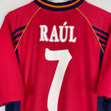 Shop 1998/99 SPAIN RAUL #7 HOME SHIRT (L) ADIDAS, classic football shirts, vintage football shirts & retro soccer jerseys at Cult Kits
