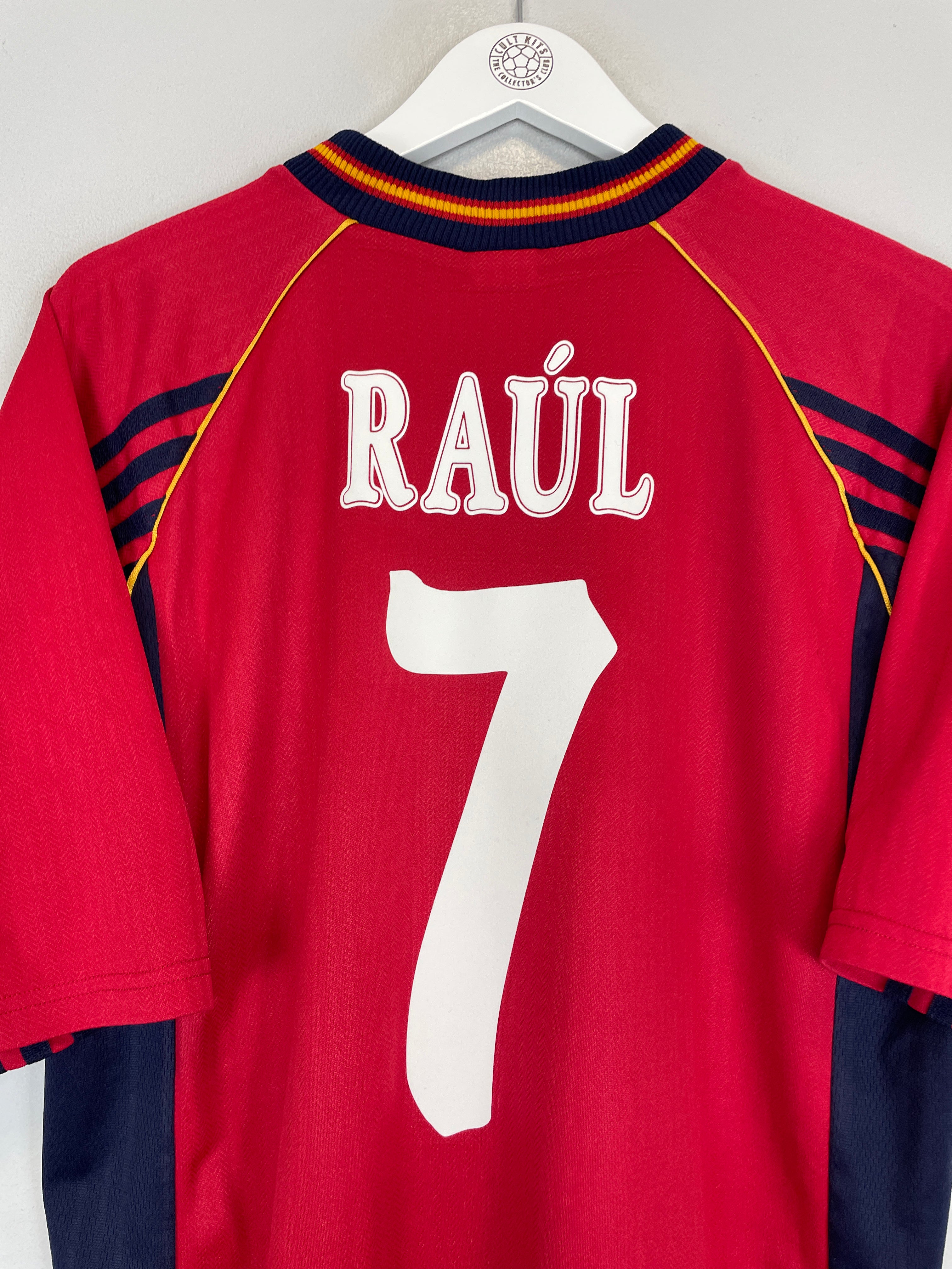 Shop 1998/99 SPAIN RAUL #7 HOME SHIRT (L) ADIDAS, classic football shirts, vintage football shirts & retro soccer jerseys at Cult Kits