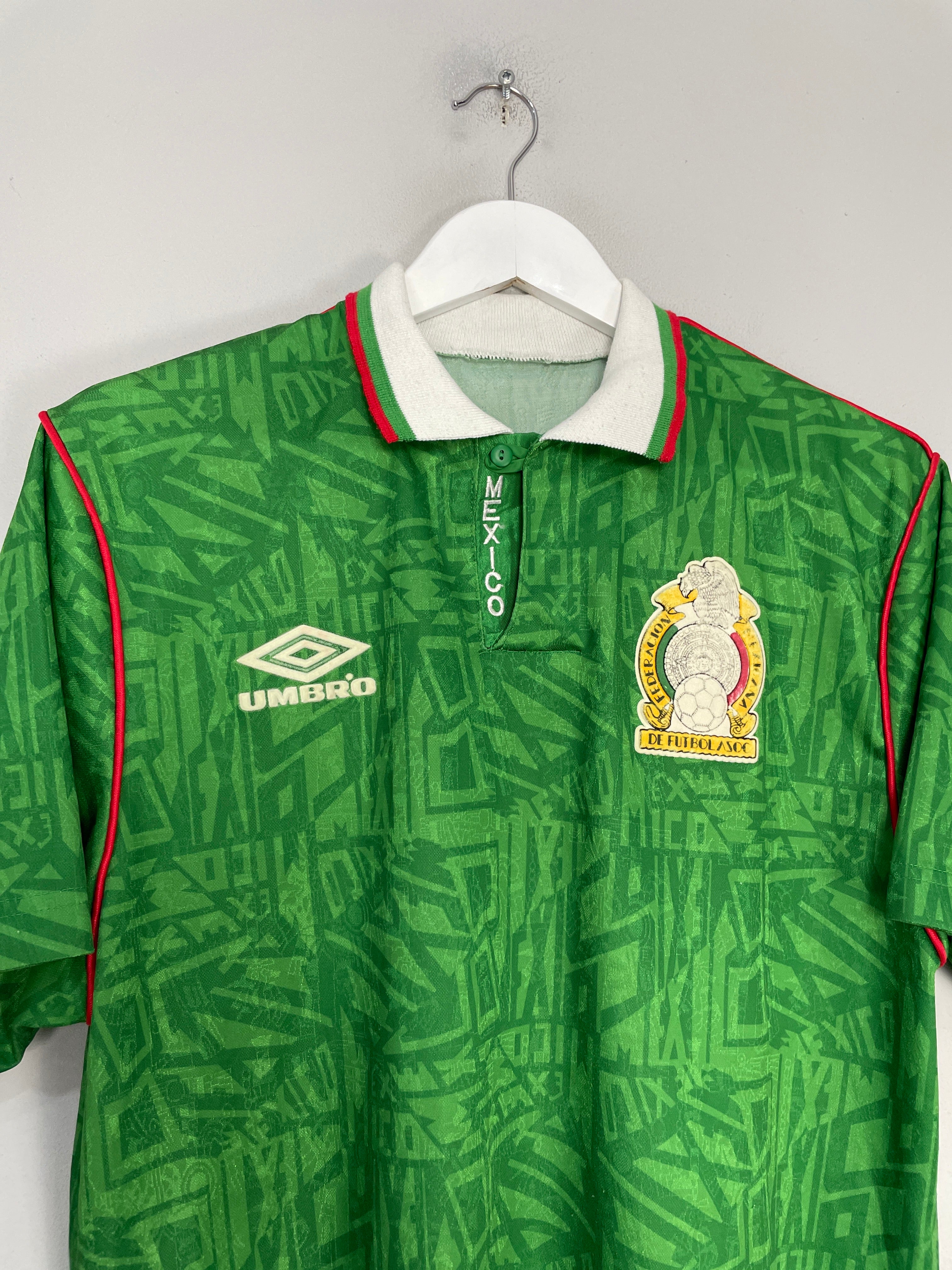 Shop 1994 MEXICO HOME SHIRT (M) UMBRO, classic football shirts, vintage football shirts & retro soccer jerseys at Cult Kits