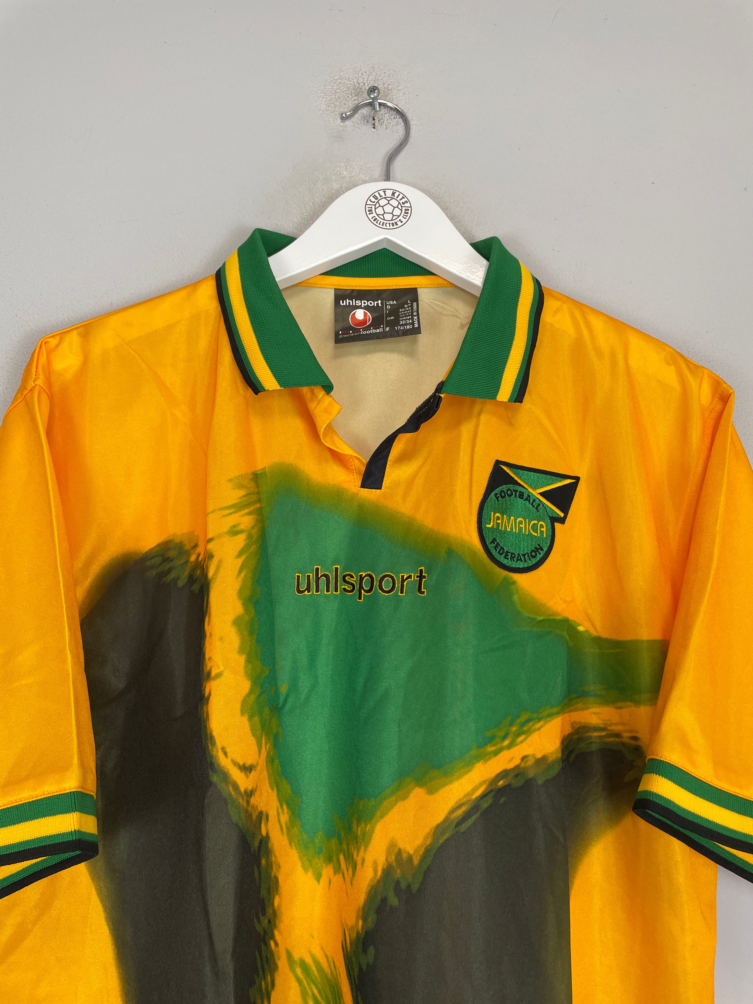 Shop 2002/04 JAMAICA HOME SHIRT (L) UHLSPORT, classic football shirts, vintage football shirts & retro soccer jerseys at Cult Kits