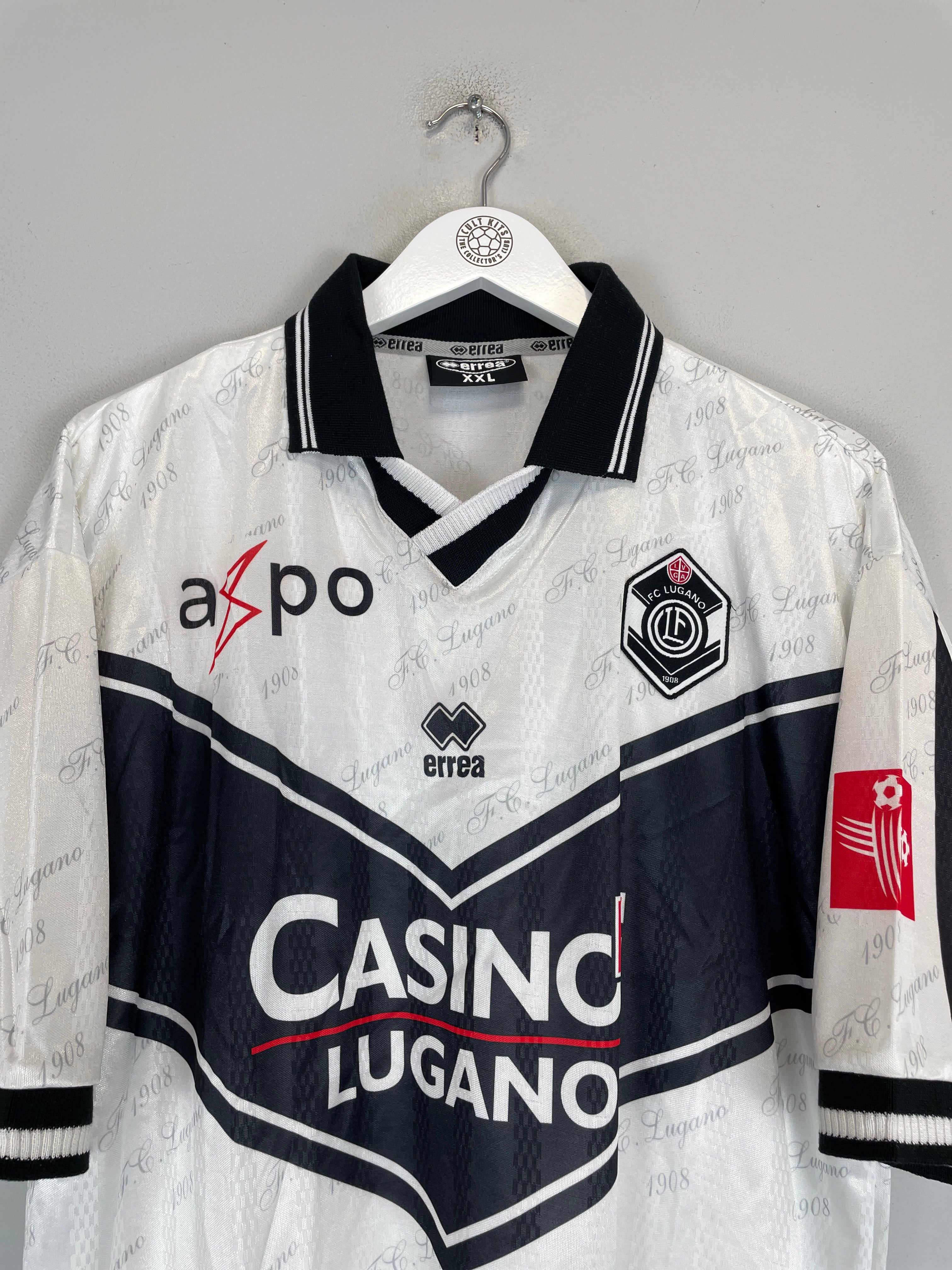 Shop 2002/03 FC LUGANO HOME SHIRT (XXL) ERREA, classic football shirts, vintage football shirts & retro soccer jerseys at Cult Kits