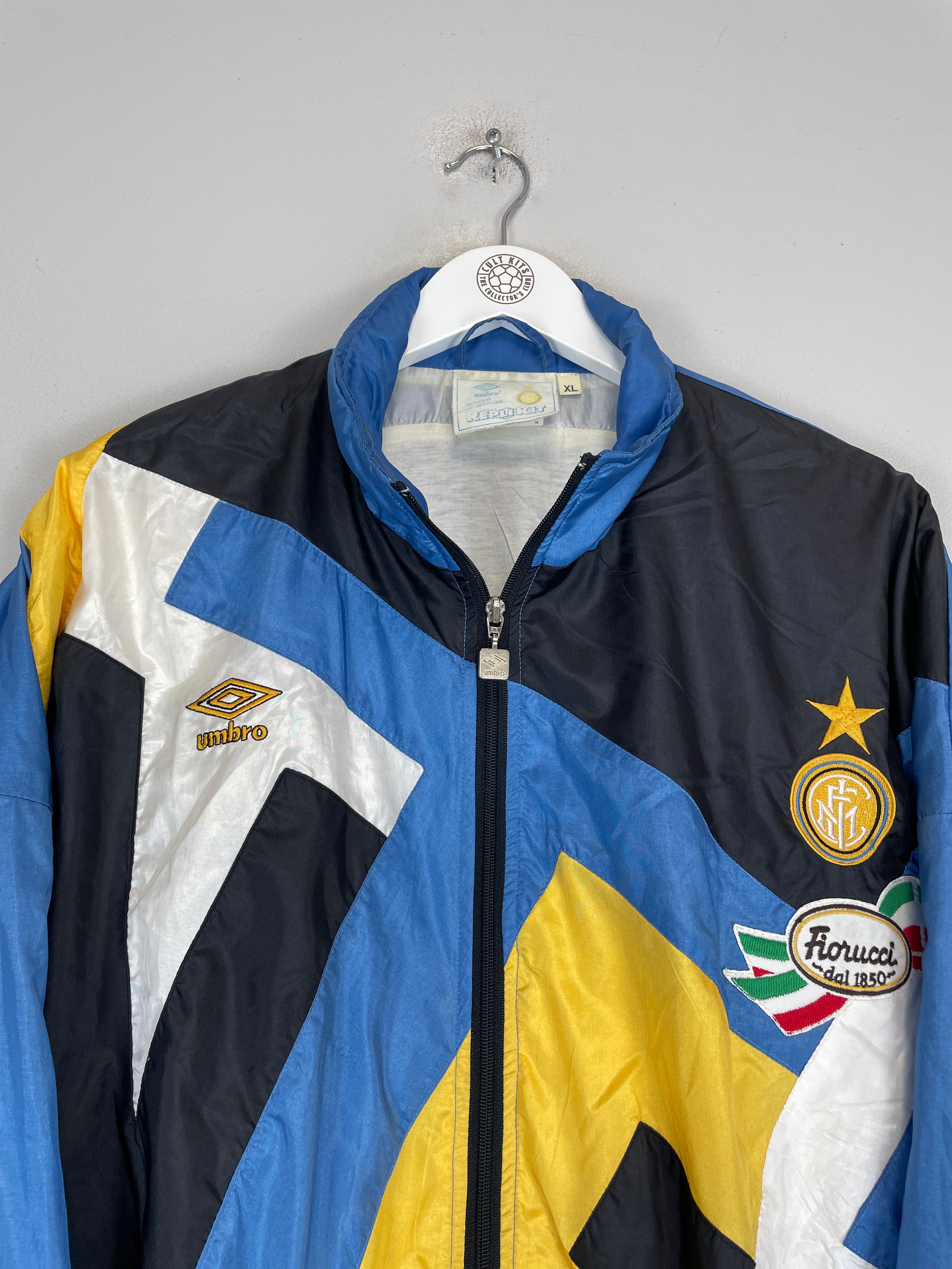 Shop 1991/93 INTER MILAN TRACK JACKET (XL) UMBRO, classic football shirts, vintage football shirts & retro soccer jerseys at Cult Kits