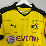 Shop 2015/16 DORTMUND AUBAMEYANG #17 HOME SHIRT (XL) PUMA, classic football shirts, vintage football shirts & retro soccer jerseys at Cult Kits