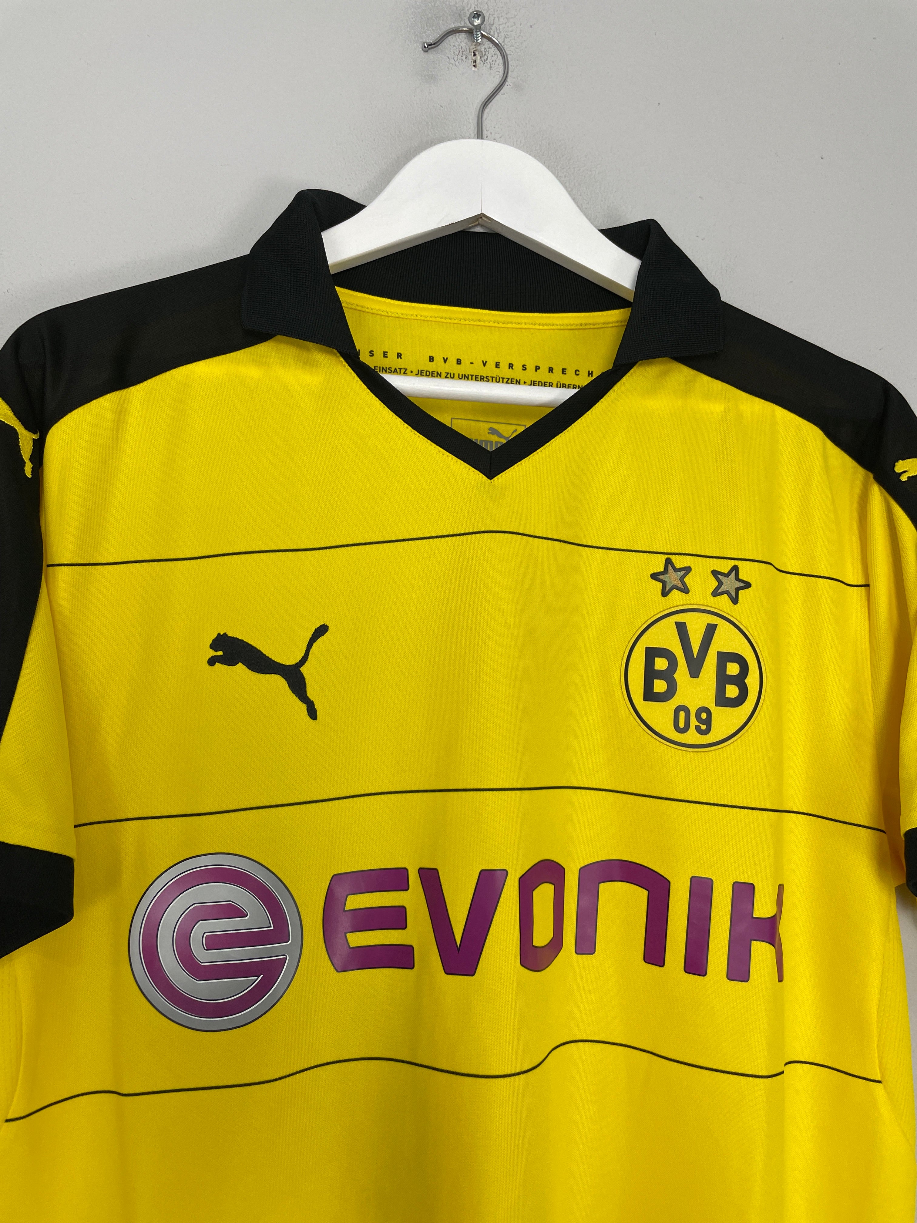 Shop 2015/16 DORTMUND AUBAMEYANG #17 HOME SHIRT (XL) PUMA, classic football shirts, vintage football shirts & retro soccer jerseys at Cult Kits