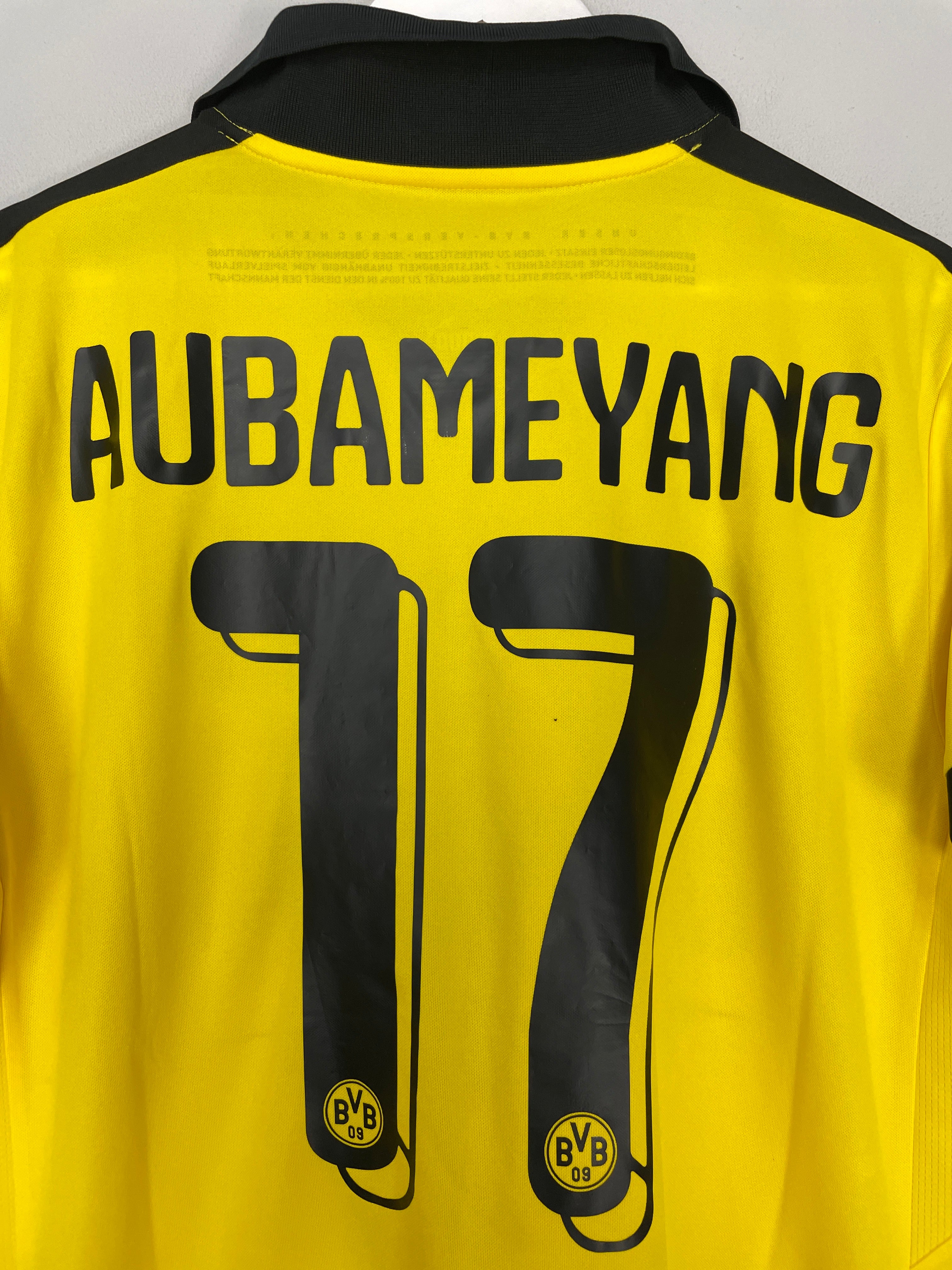 Shop 2015/16 DORTMUND AUBAMEYANG #17 HOME SHIRT (XL) PUMA, classic football shirts, vintage football shirts & retro soccer jerseys at Cult Kits