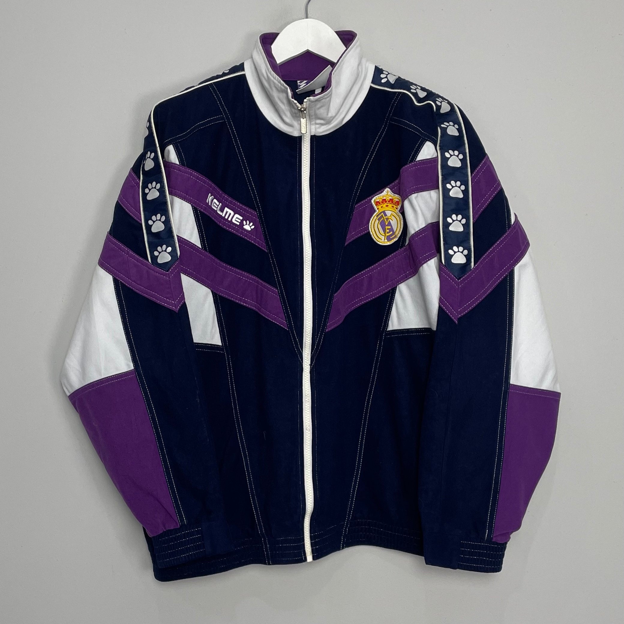 Shop 1997/98 REAL MADRID TRACK JACKET (L) KELME, classic football shirts, vintage football shirts & retro soccer jerseys at Cult Kits
