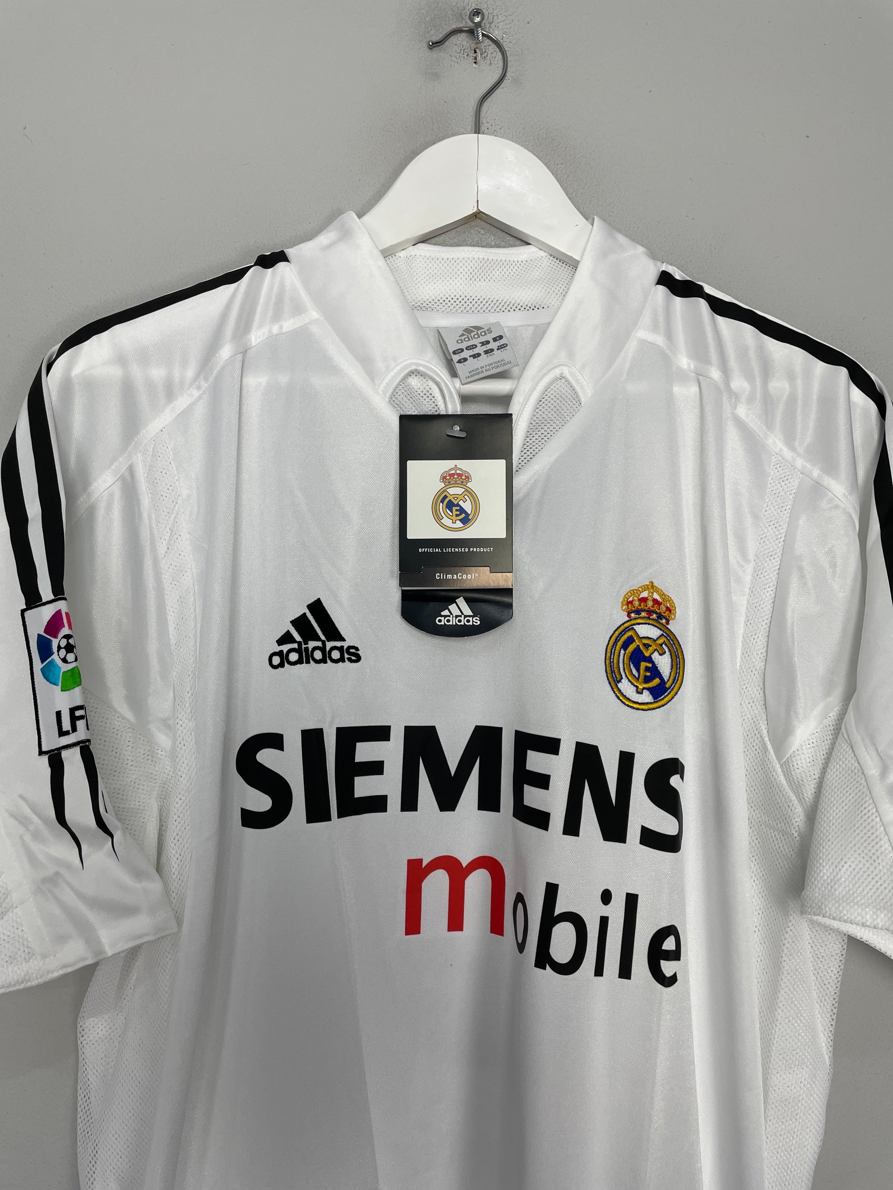 Shop 2003/04 REAL MADRID ZIDANE #5 *BNWT* HOME SHIRT (L) ADIDAS, classic football shirts, vintage football shirts & retro soccer jerseys at Cult Kits