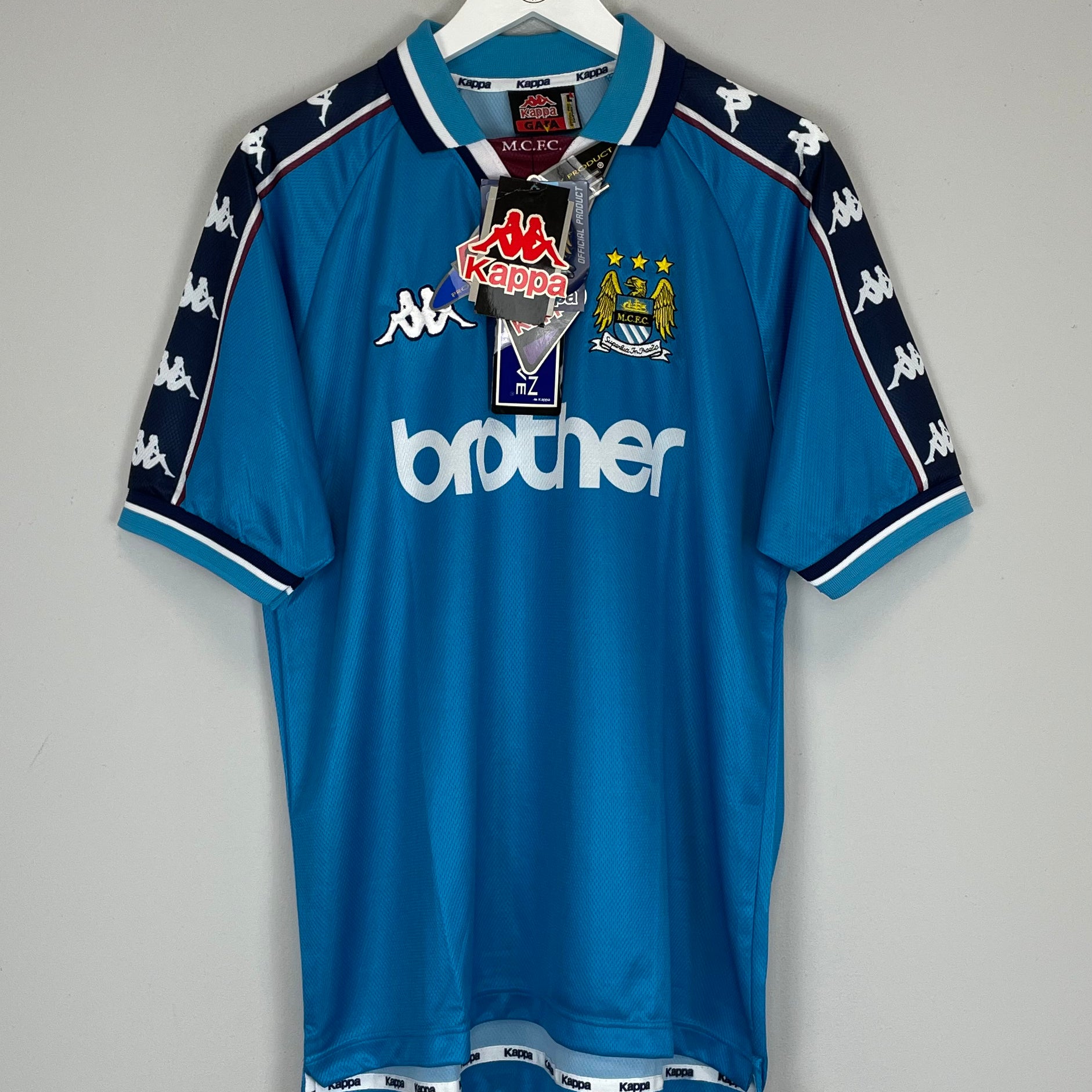 Shop 1997/99 MANCHESTER CITY *BNWT* HOME SHIRT (L) KAPPA, classic football shirts, vintage football shirts & retro soccer jerseys at Cult Kits