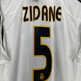 Shop 2003/04 REAL MADRID ZIDANE #5 *BNWT* HOME SHIRT (L) ADIDAS, classic football shirts, vintage football shirts & retro soccer jerseys at Cult Kits