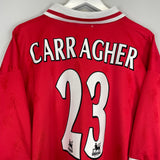 Shop 1996/98 LIVERPOOL CARRAGHER #23 HOME SHIRT (XXL) REEBOK, classic football shirts, vintage football shirts & retro soccer jerseys at Cult Kits