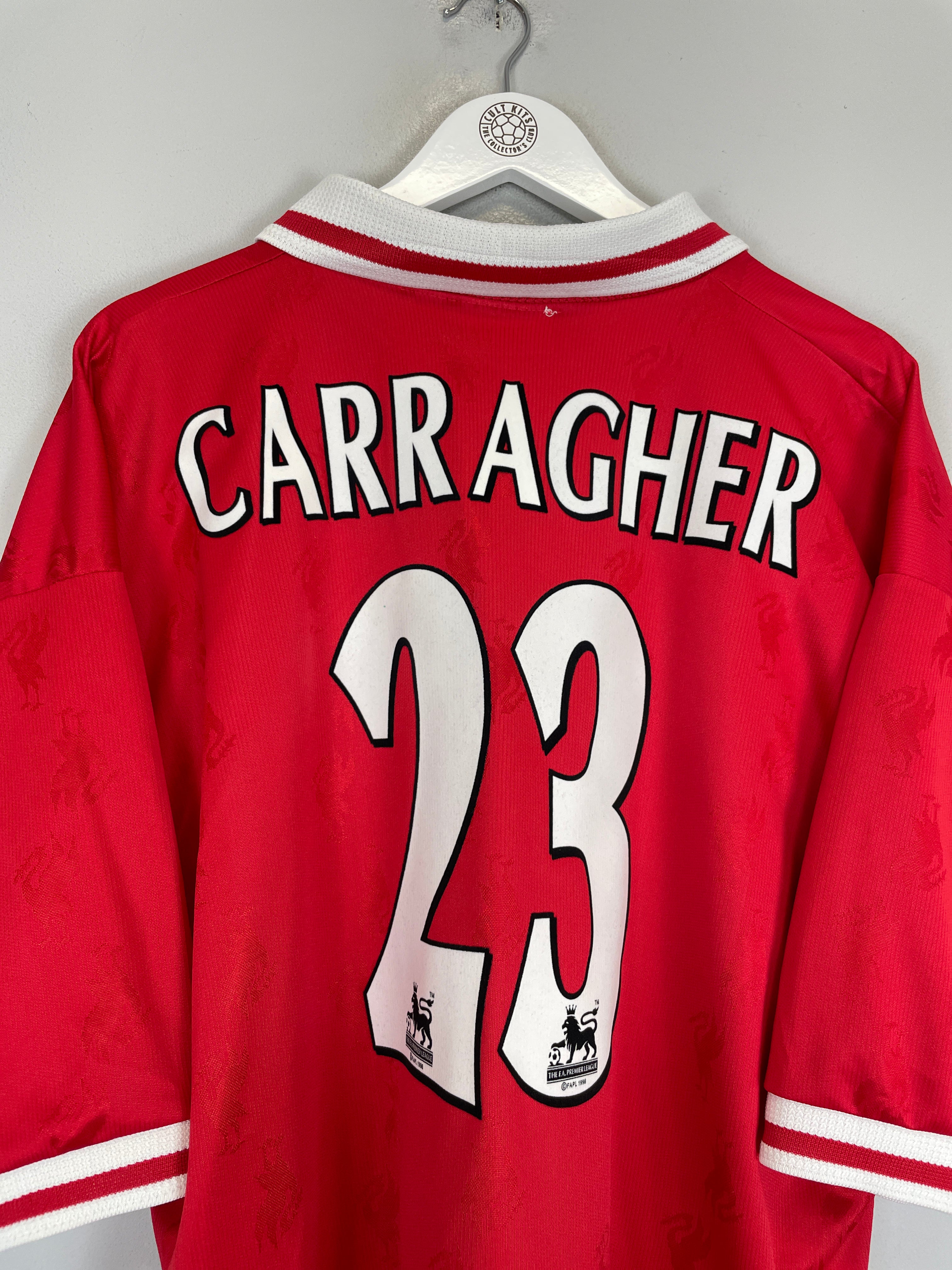 Shop 1996/98 LIVERPOOL CARRAGHER #23 HOME SHIRT (XXL) REEBOK, classic football shirts, vintage football shirts & retro soccer jerseys at Cult Kits