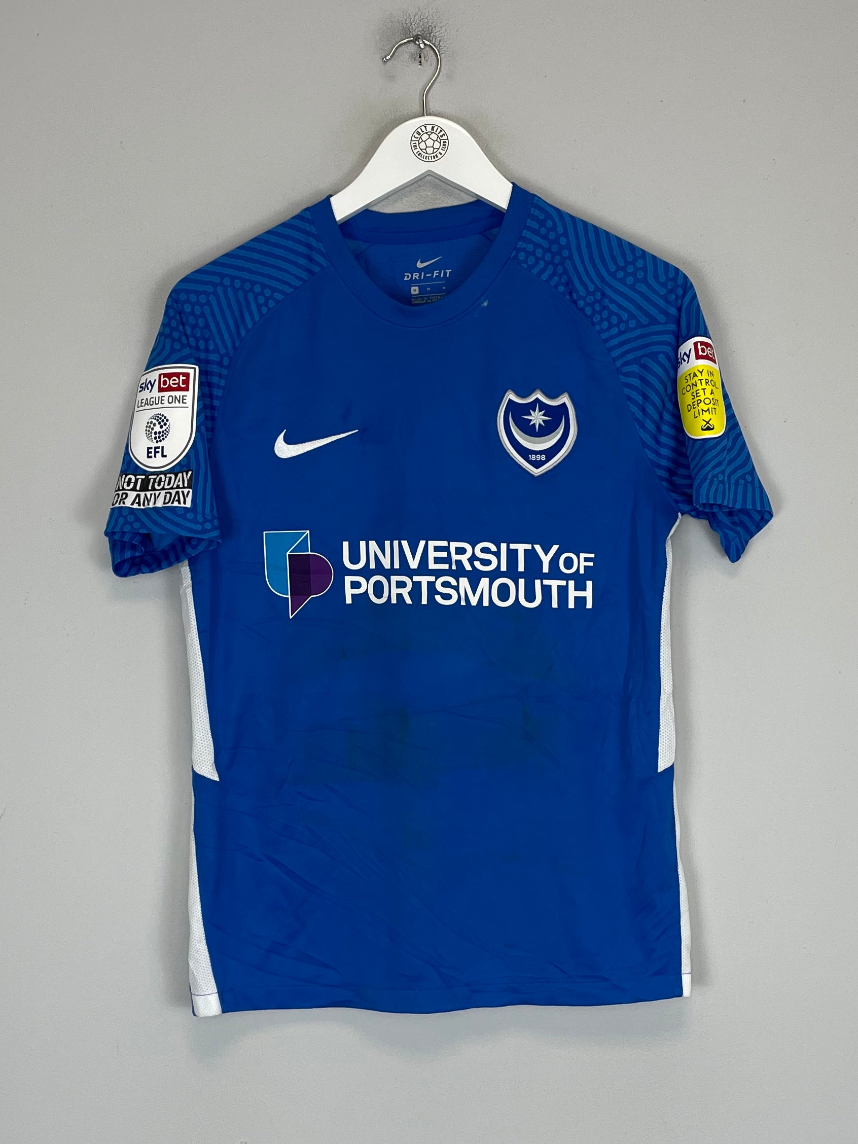Shop 2021/22 PORTSMOUTH THOMPSON #22 *MATCH WORN* HOME SHIRT (M) NIKE, classic football shirts, vintage football shirts & retro soccer jerseys at Cult Kits