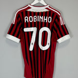 2011/12 AC MILAN ROBINHO #70 HOME SHIRT (M) ADIDAS