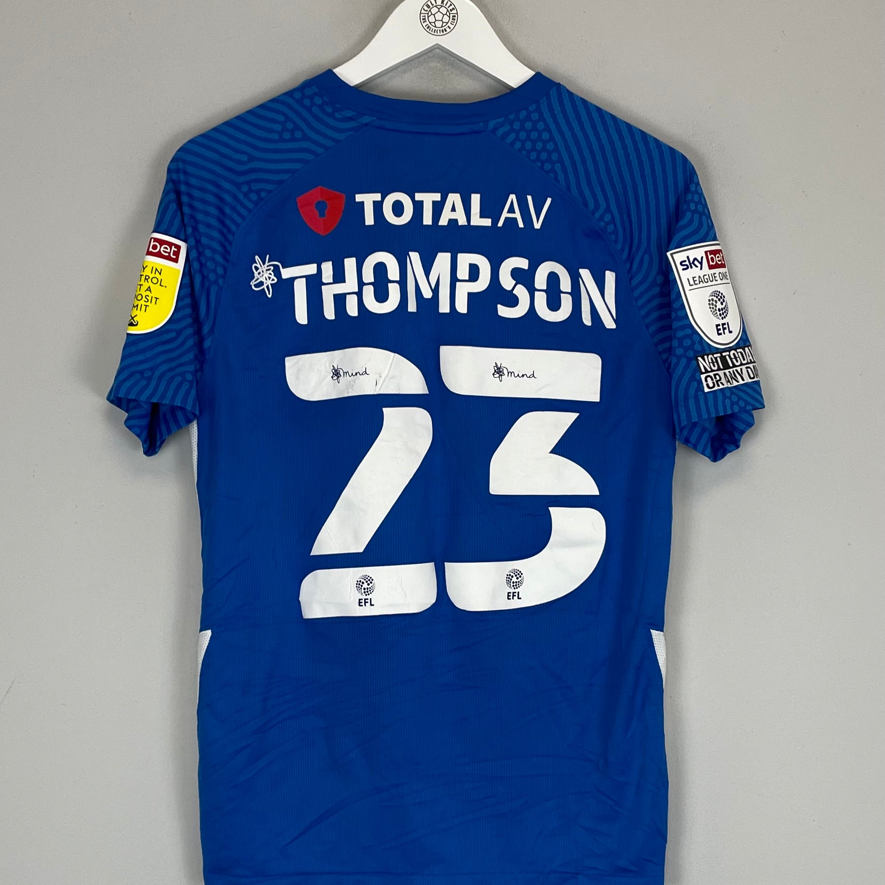 Shop 2021/22 PORTSMOUTH THOMPSON #22 *MATCH WORN* HOME SHIRT (M) NIKE, classic football shirts, vintage football shirts & retro soccer jerseys at Cult Kits