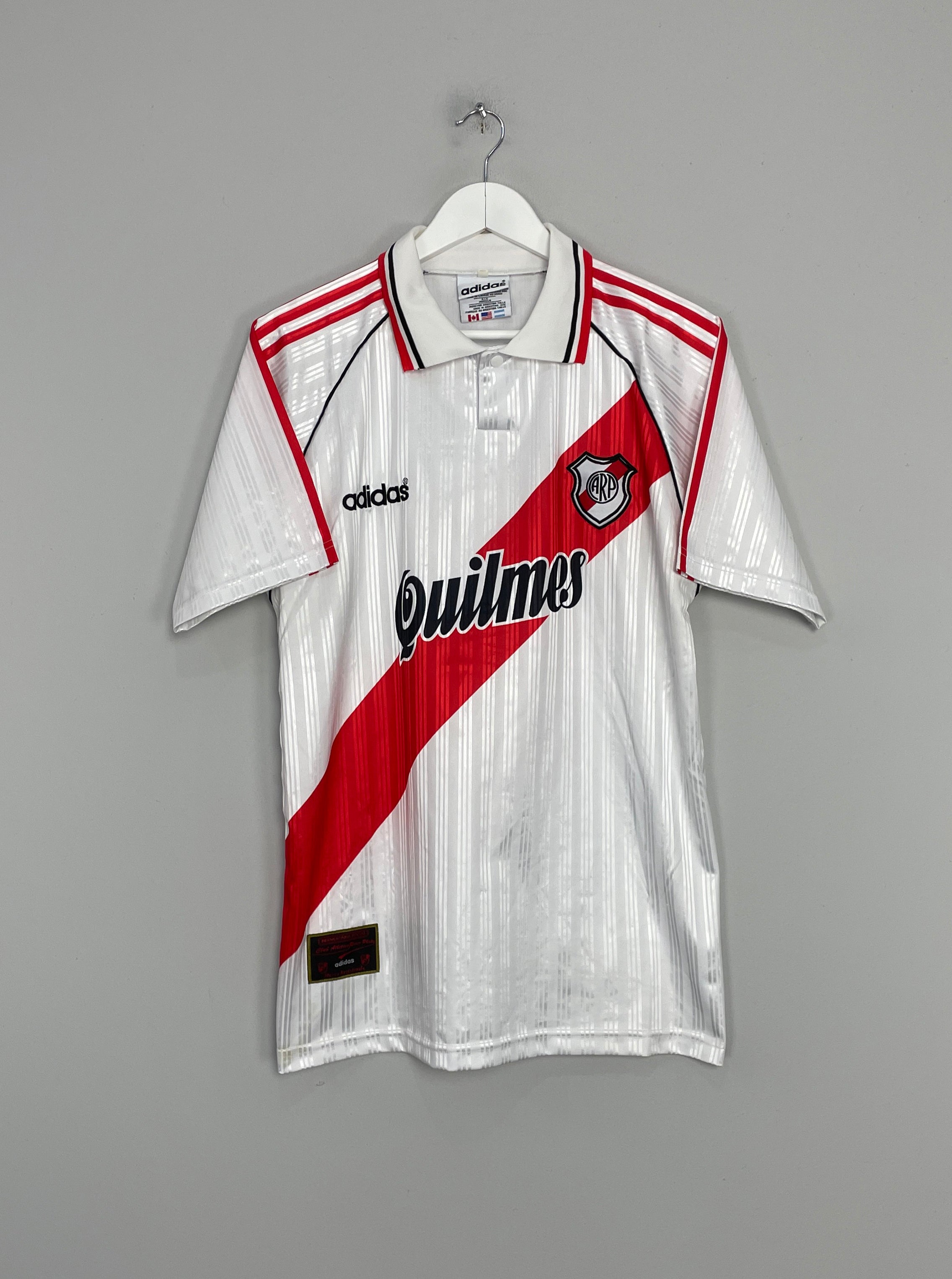 Shop 1995/96 RIVER PLATE HOME SHIRT (L) ADIDAS, classic football shirts, vintage football shirts & retro soccer jerseys at Cult Kits