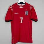Shop 2004/06 ENGLAND BECKHAM #7 AWAY SHIRT (M) UMBRO, classic football shirts, vintage football shirts & retro soccer jerseys at Cult Kits