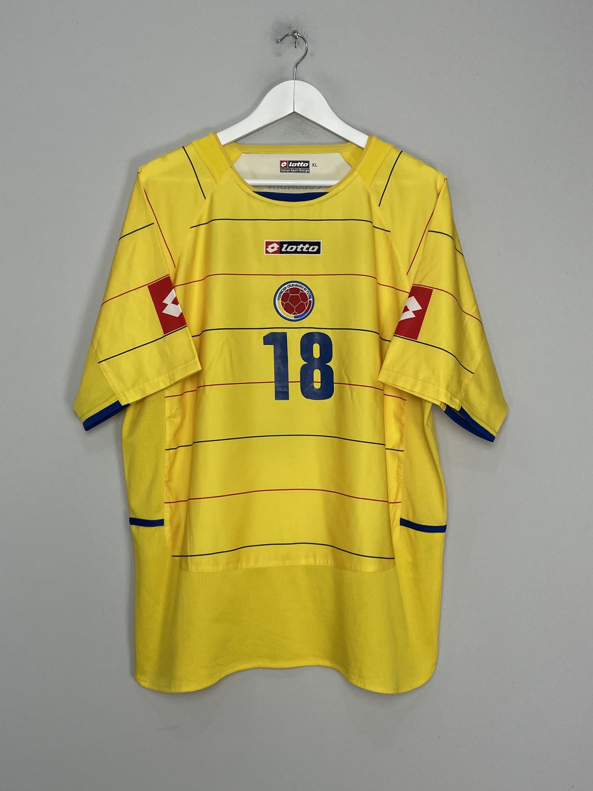 Shop 2004/06 COLOMBIA RENTERIA #18 HOME SHIRT (XL) LOTTO, classic football shirts, vintage football shirts & retro soccer jerseys at Cult Kits