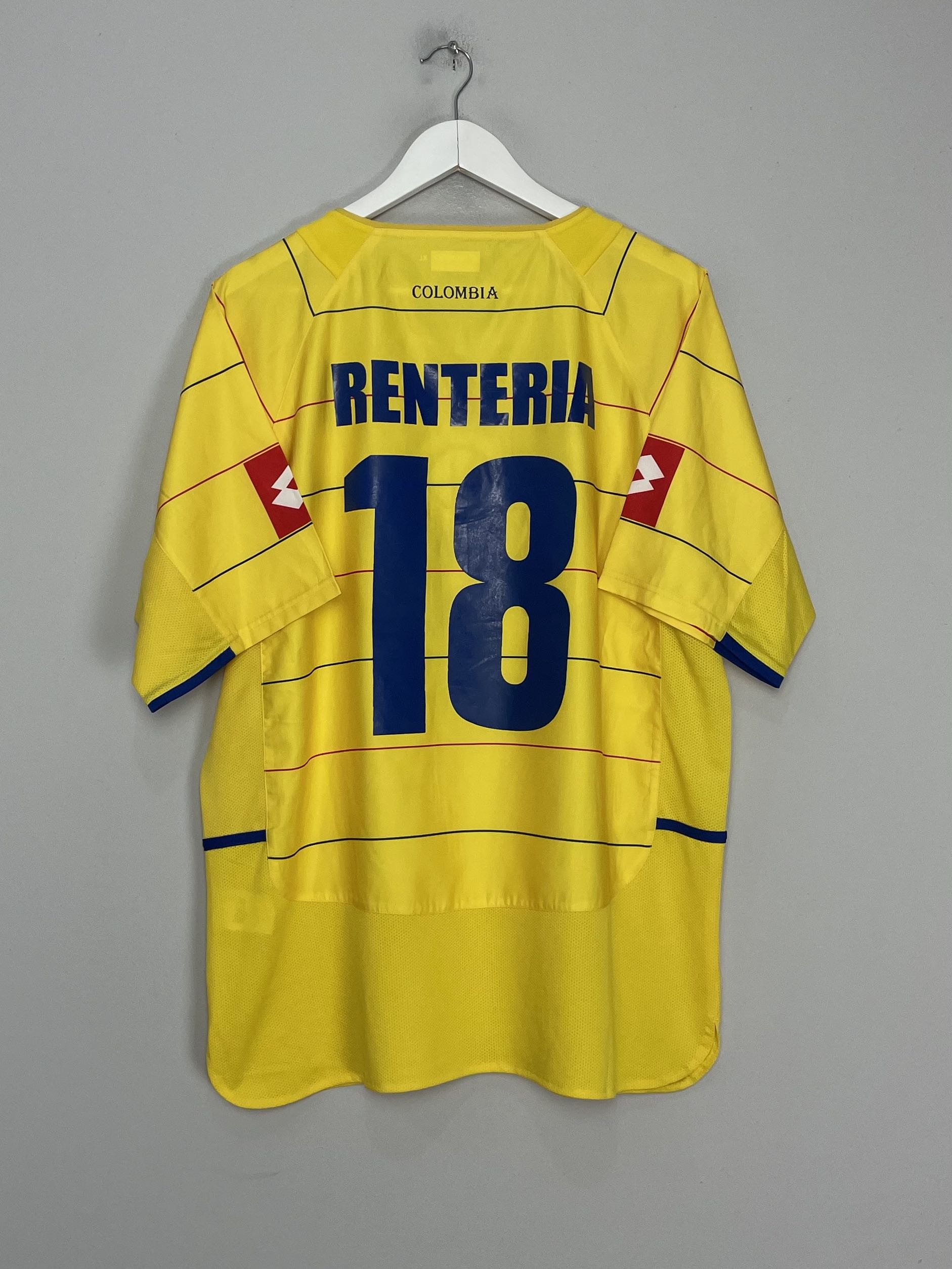 Shop 2004/06 COLOMBIA RENTERIA #18 HOME SHIRT (XL) LOTTO, classic football shirts, vintage football shirts & retro soccer jerseys at Cult Kits