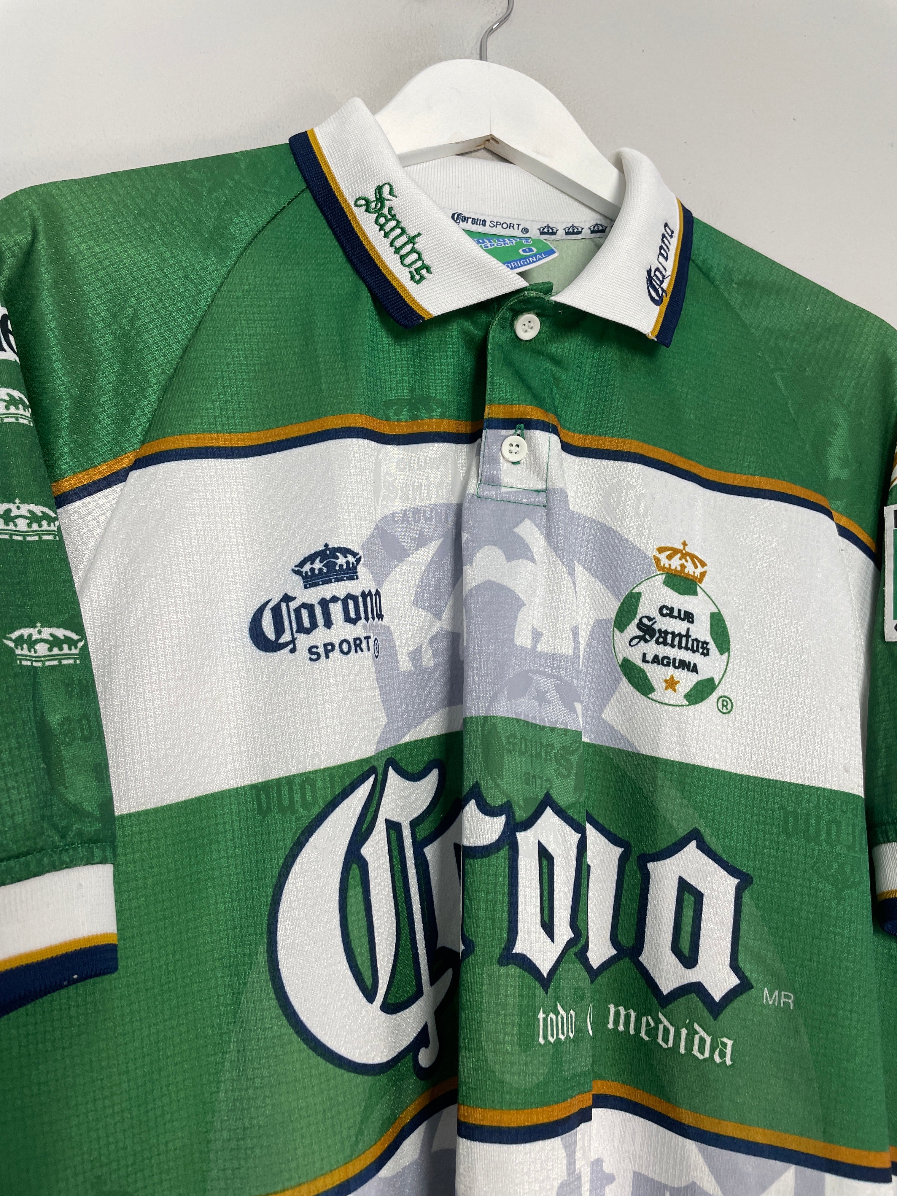 Shop 1999/00 SANTOS LAGUNA HOME SHIRT (L) CORONA SPORT, classic football shirts, vintage football shirts & retro soccer jerseys at Cult Kits
