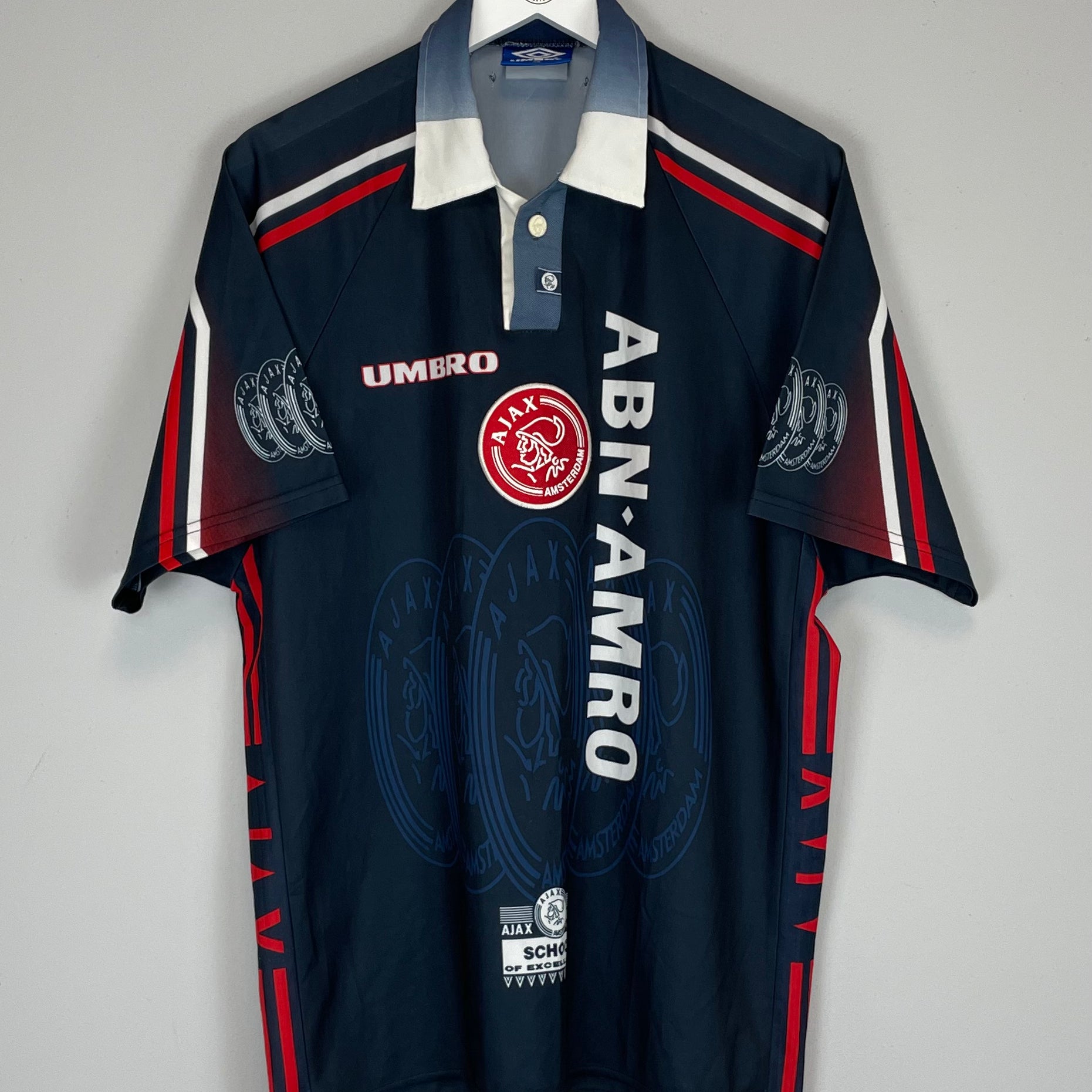 Shop 1997/98 AJAX AWAY SHIRT (XL) UMBRO, classic football shirts, vintage football shirts & retro soccer jerseys at Cult Kits