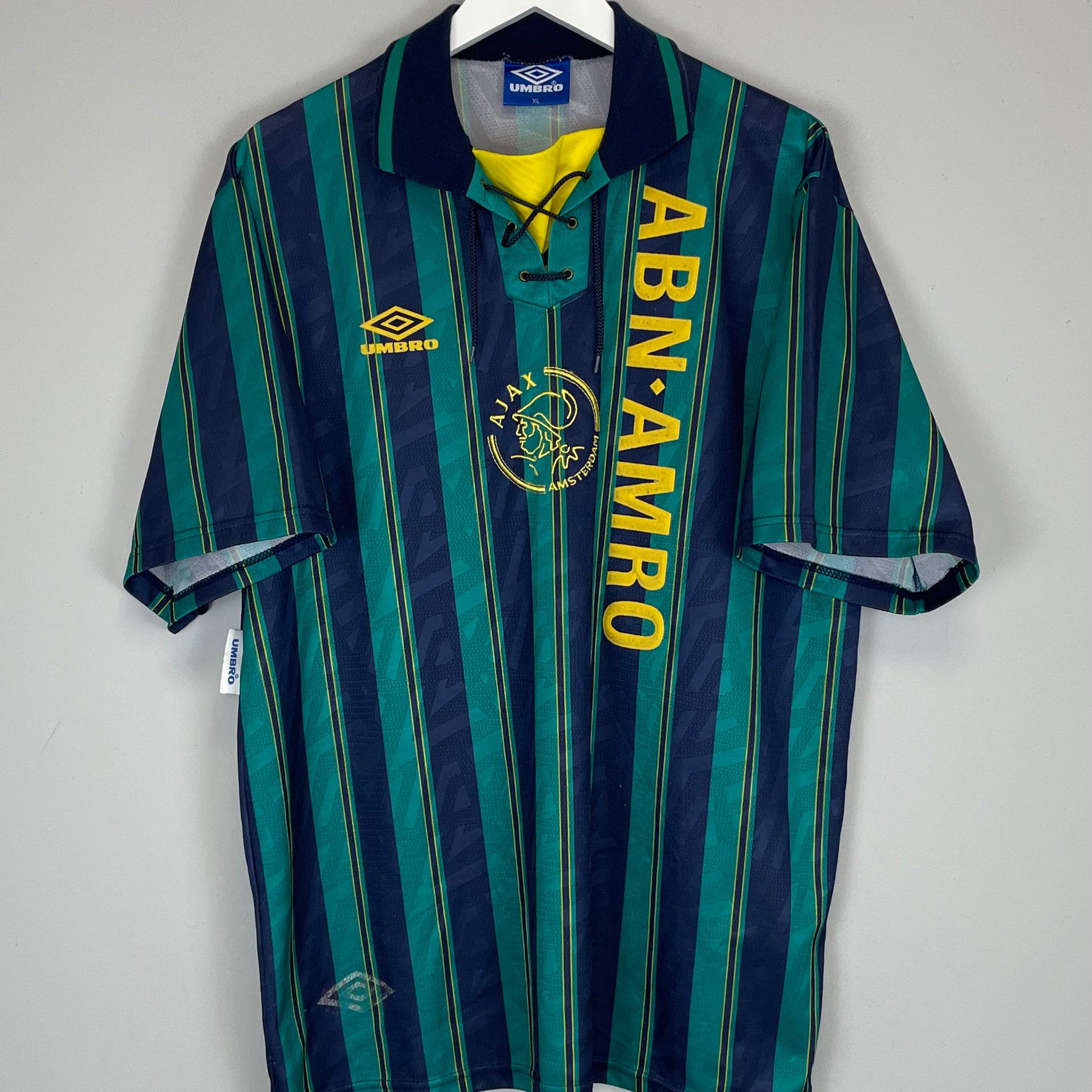 Shop 1993/94 AJAX AWAY SHIRT (XL) UMBRO, classic football shirts, vintage football shirts & retro soccer jerseys at Cult Kits