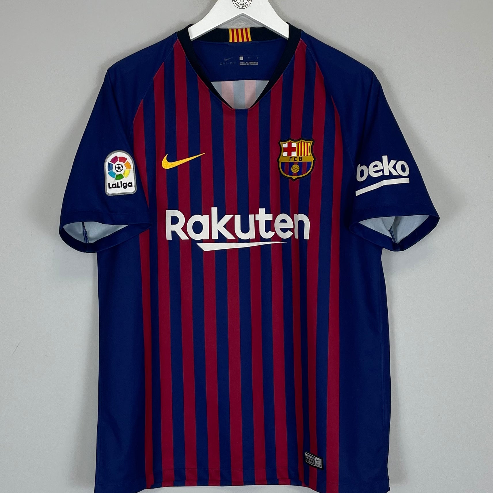 Shop 2018/19 BARCELONA HOME SHIRT (L) NIKE, classic football shirts, vintage football shirts & retro soccer jerseys at Cult Kits