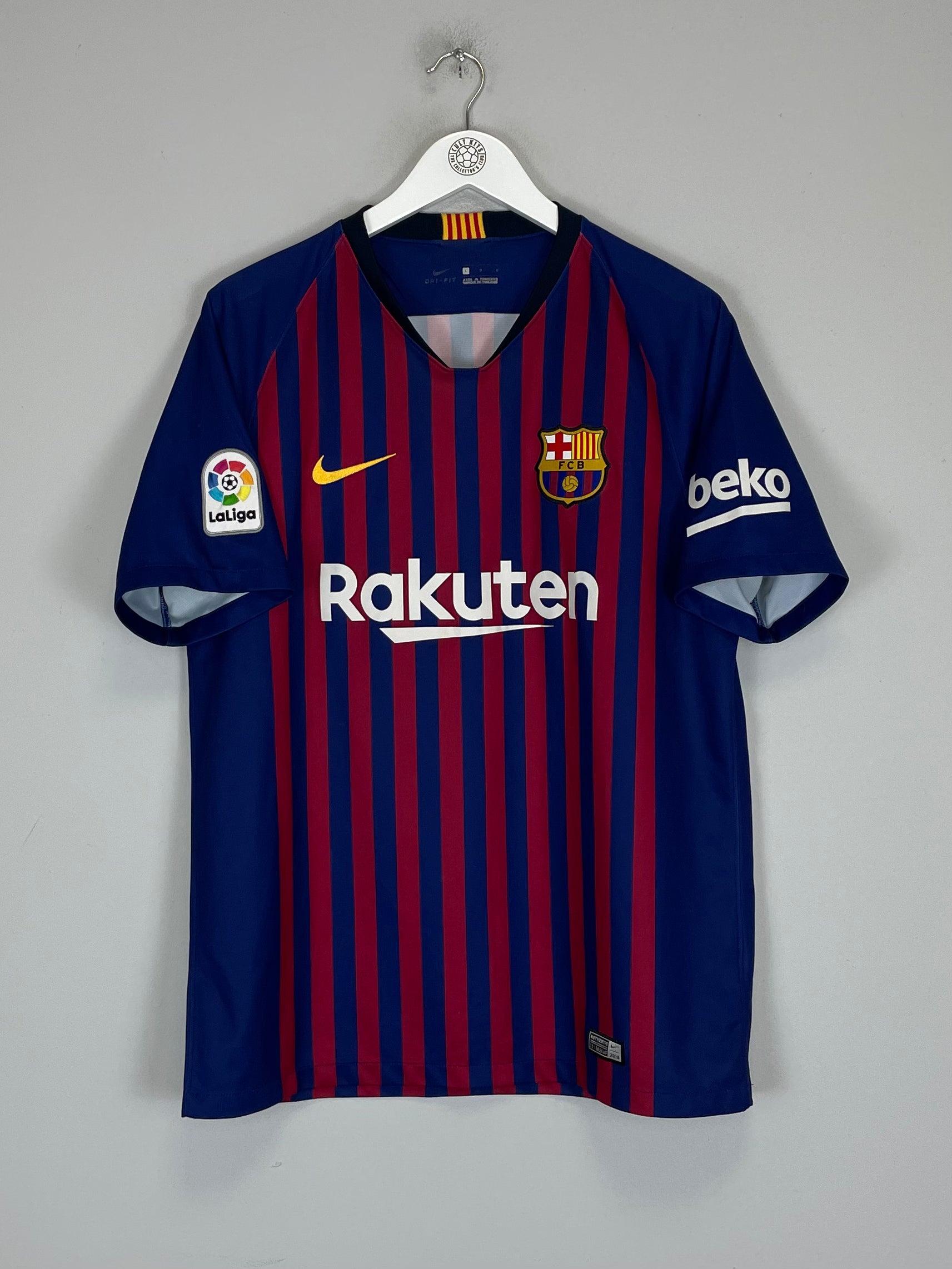 Shop 2018/19 BARCELONA HOME SHIRT (L) NIKE, classic football shirts, vintage football shirts & retro soccer jerseys at Cult Kits