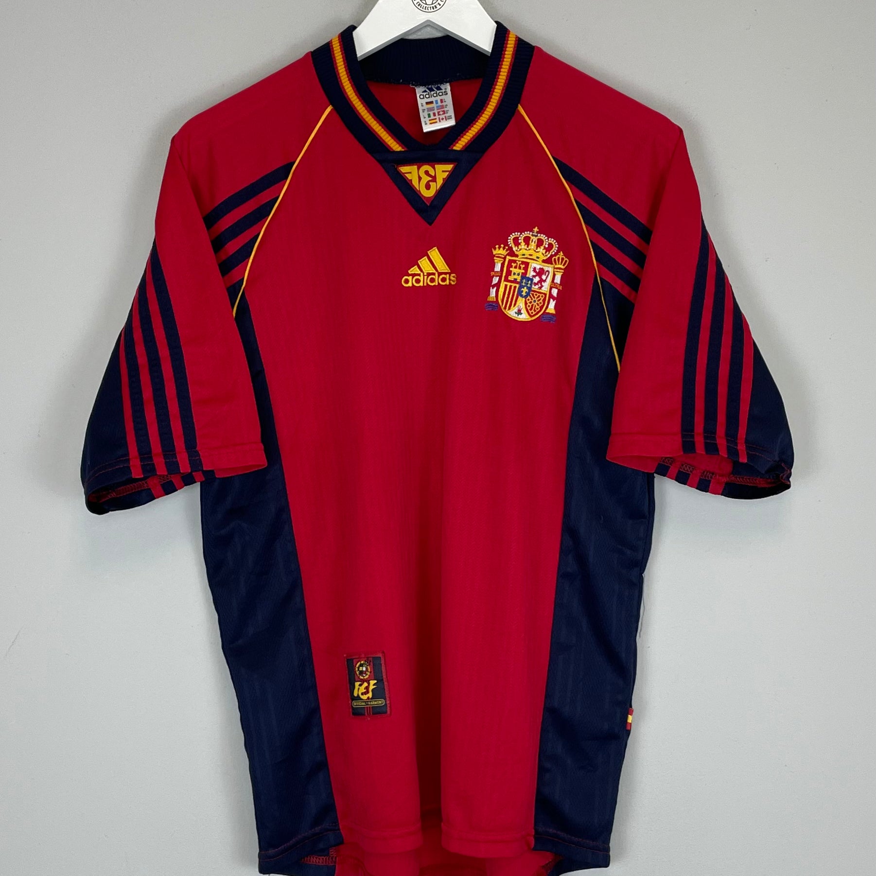 Shop 1998/99 SPAIN HOME SHIRT (M) ADIDAS, classic football shirts, vintage football shirts & retro soccer jerseys at Cult Kits