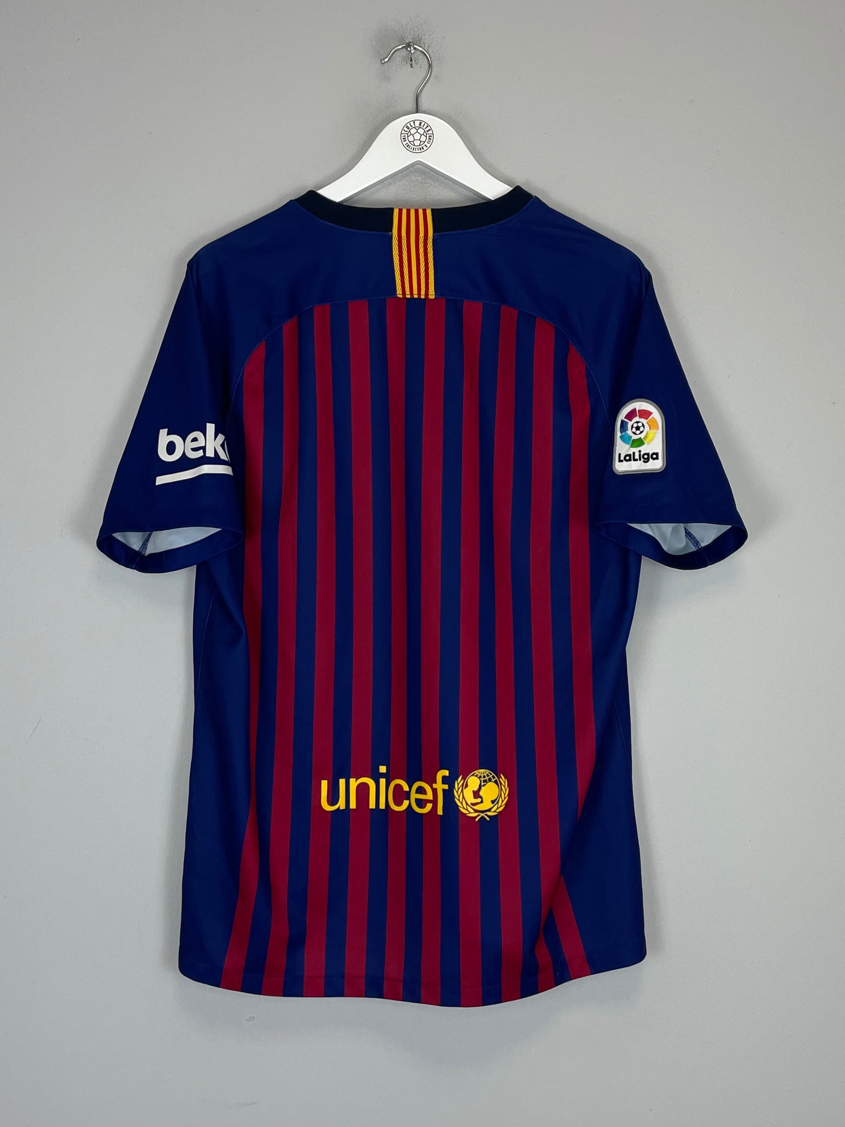 Shop 2018/19 BARCELONA HOME SHIRT (L) NIKE, classic football shirts, vintage football shirts & retro soccer jerseys at Cult Kits
