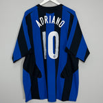 Shop 2005/06 INTER MILAN ADRIANO #10 HOME SHIRT (XXL) NIKE, classic football shirts, vintage football shirts & retro soccer jerseys at Cult Kits