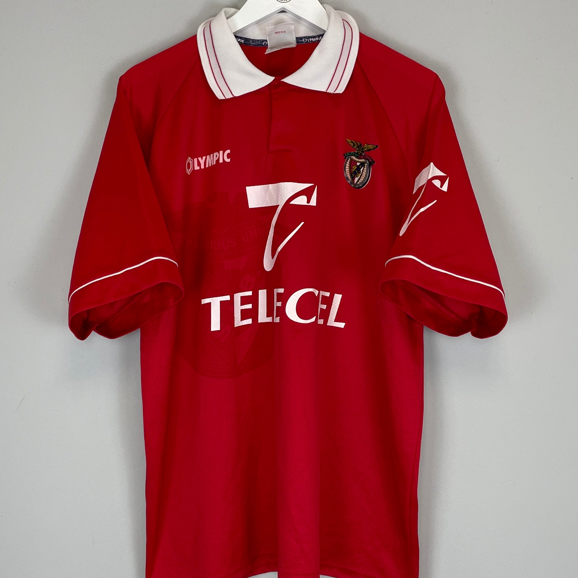 Shop 1996/97 BENFICA #3 *PLAYER ISSUE* HOME SHIRT (XXL) OLYMPIC, classic football shirts, vintage football shirts & retro soccer jerseys at Cult Kits
