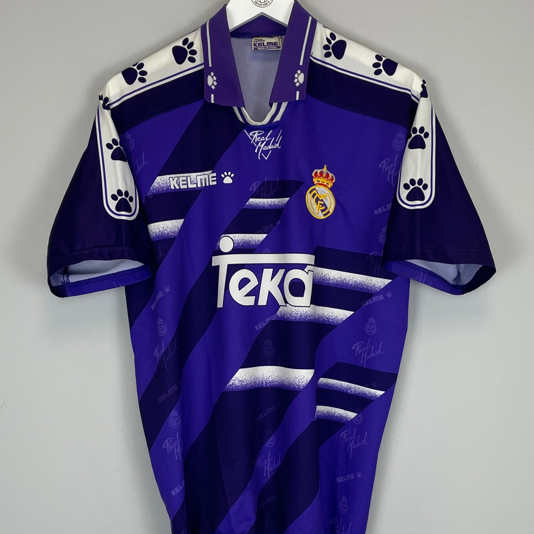 Shop 1994/96 REAL MADRID AWAY SHIRT (M) KELME, classic football shirts, vintage football shirts & retro soccer jerseys at Cult Kits