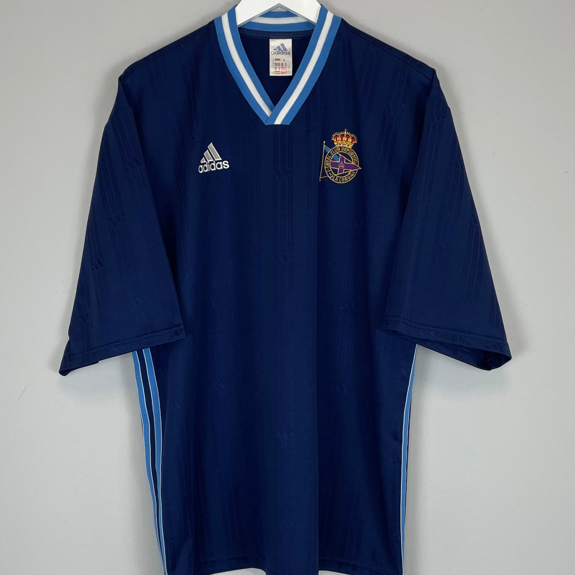 Shop 2000/01 DEPORTIVO LA CORUNA TRAINING SHIRT (XL) ADIDAS, classic football shirts, vintage football shirts & retro soccer jerseys at Cult Kits