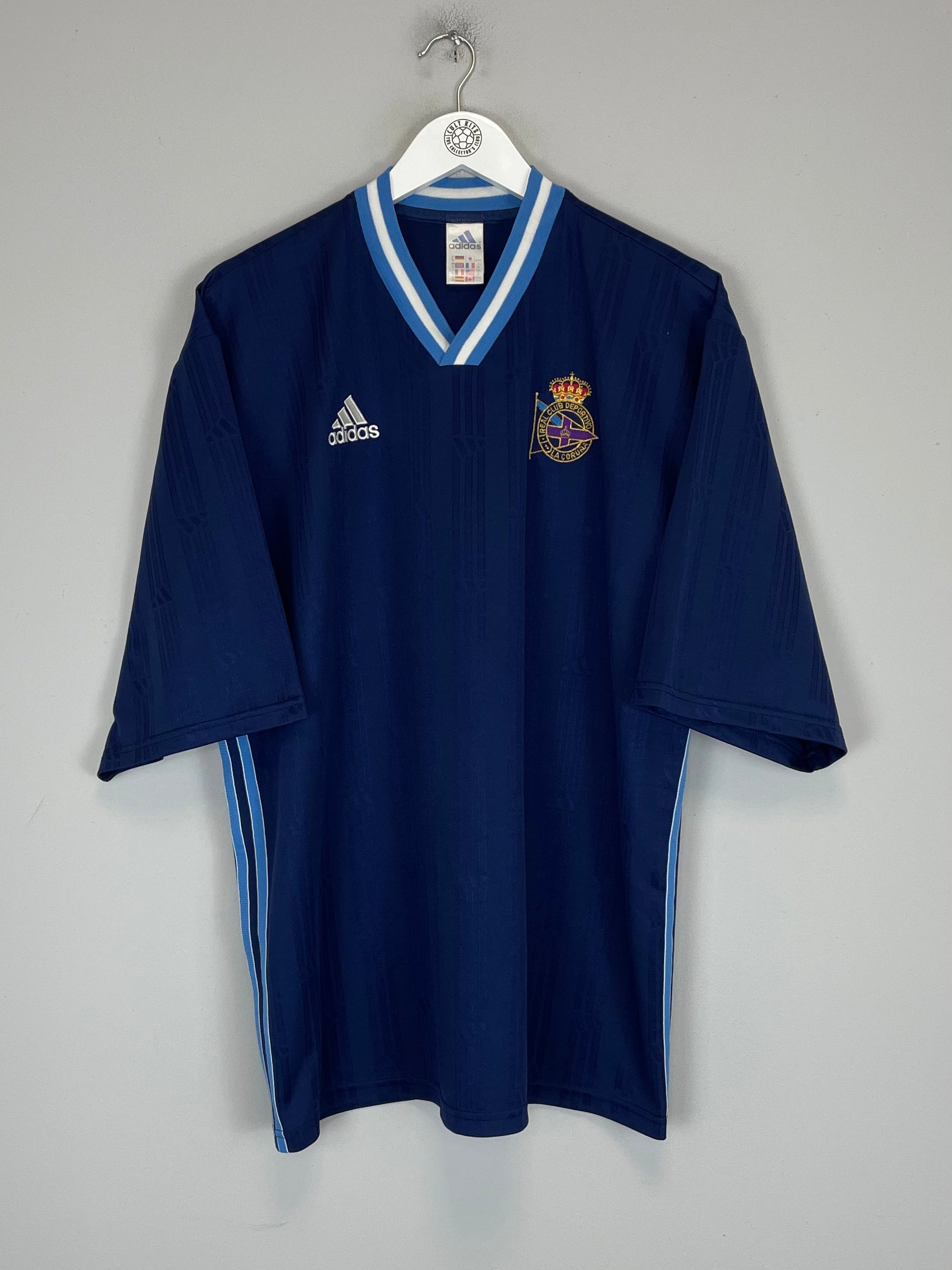 Shop 2000/01 DEPORTIVO LA CORUNA TRAINING SHIRT (XL) ADIDAS, classic football shirts, vintage football shirts & retro soccer jerseys at Cult Kits