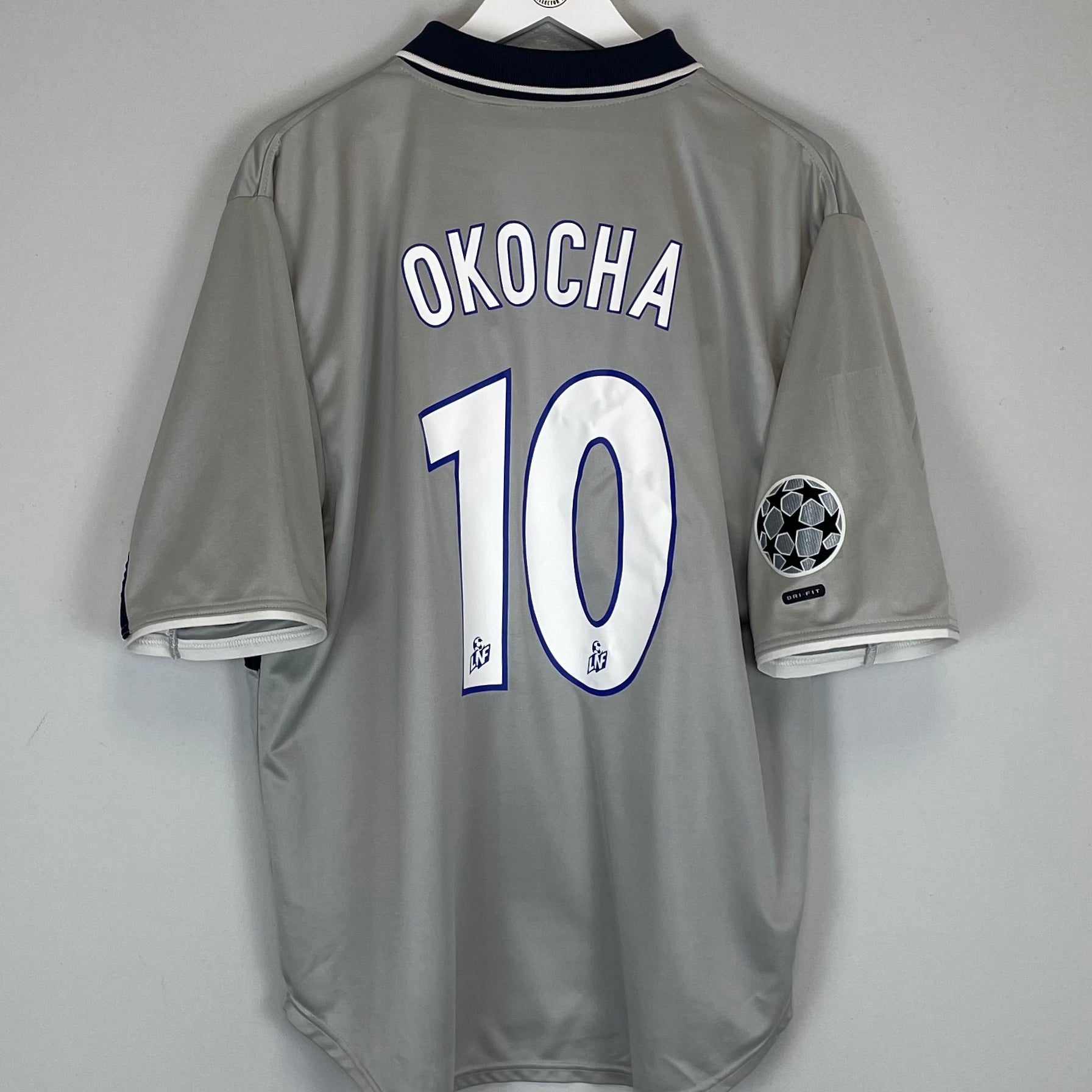 Shop 2000/01 PSG OKOCHA #10 C/L AWAY SHIRT (L) NIKE, classic football shirts, vintage football shirts & retro soccer jerseys at Cult Kits