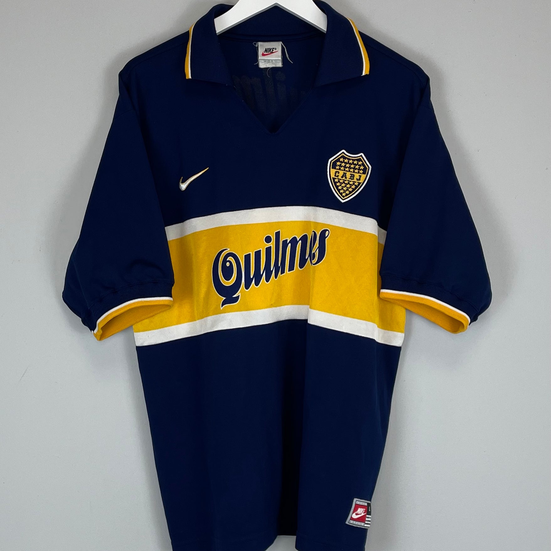 Shop 1997/98 BOCA JUNIORS HOME SHIRT (L) NIKE, classic football shirts, vintage football shirts & retro soccer jerseys at Cult Kits